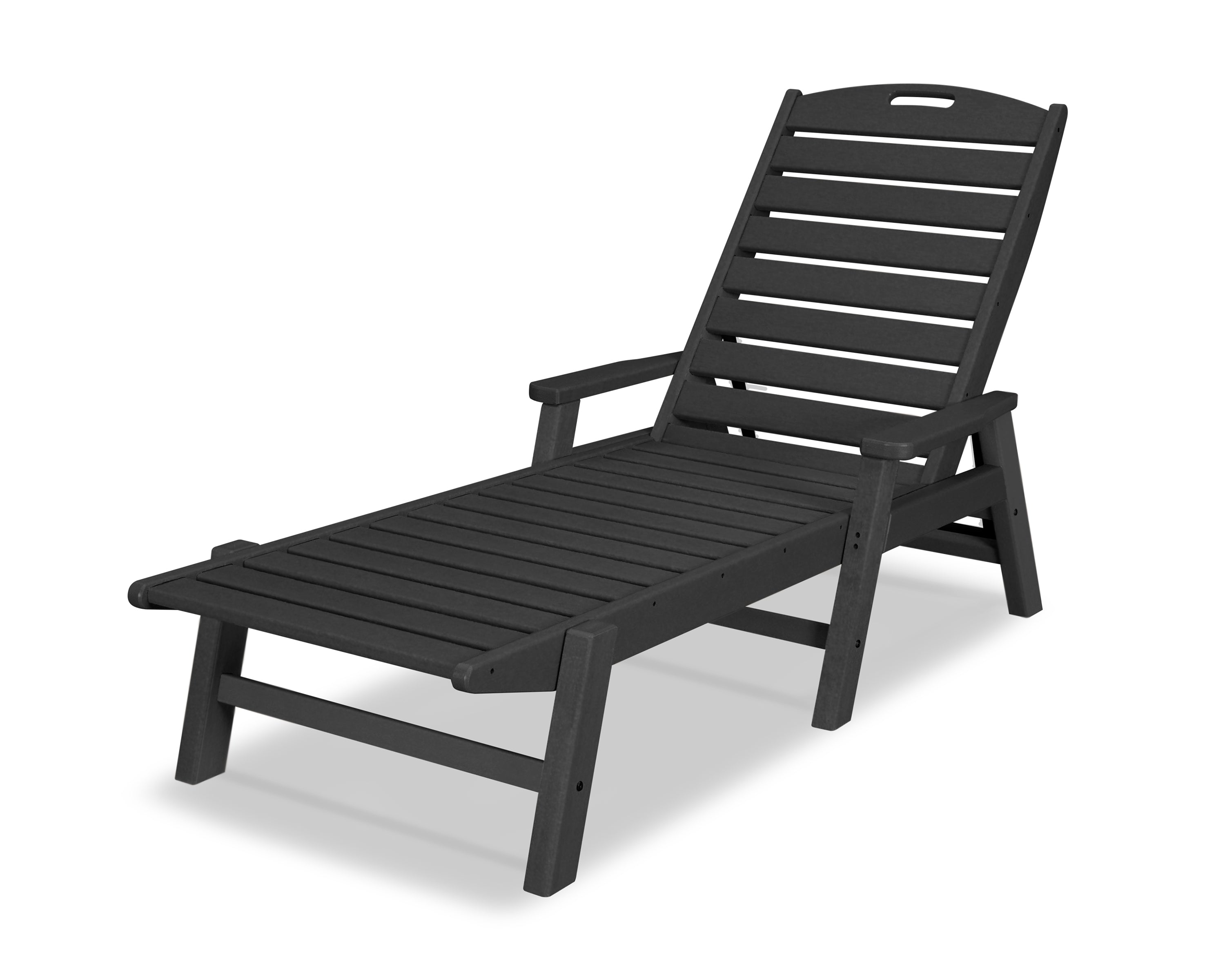 POLYWOOD® Nautical Chaise with Arms in Black