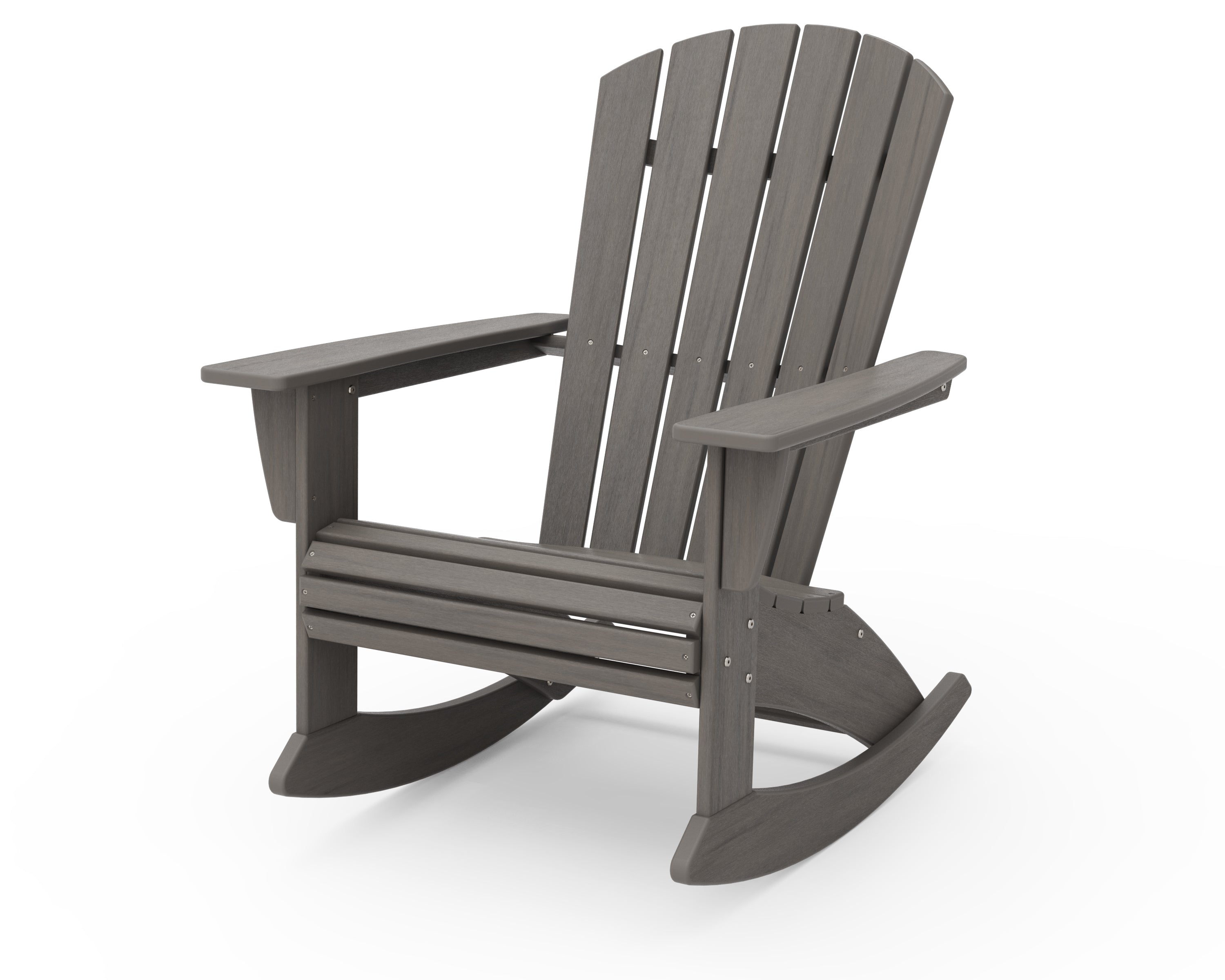 POLYWOOD Nautical Curveback Adirondack Rocking Chair in Driftwood