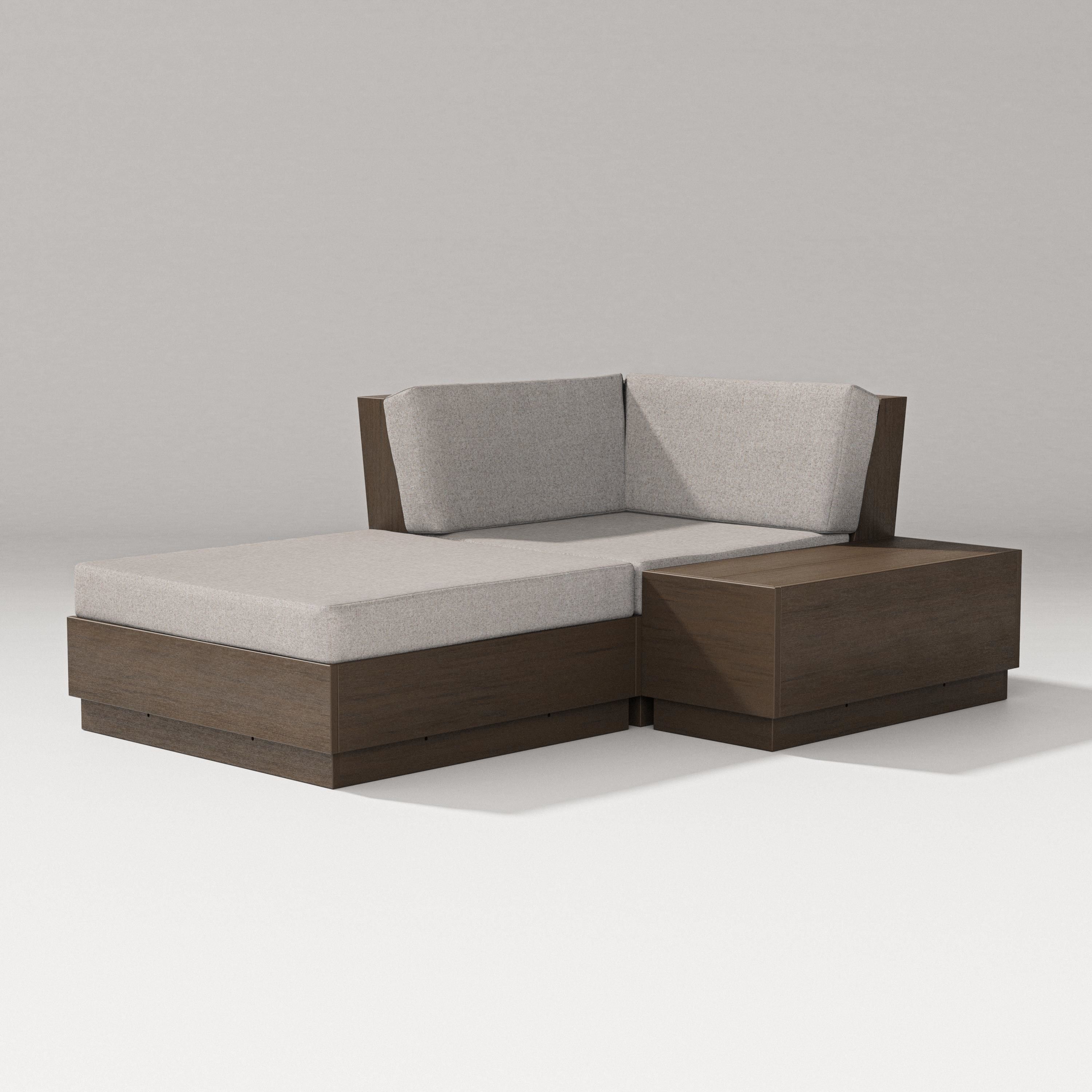 PW Designer Series Elevate Corner Chaise in Kona / Weathered Tweed