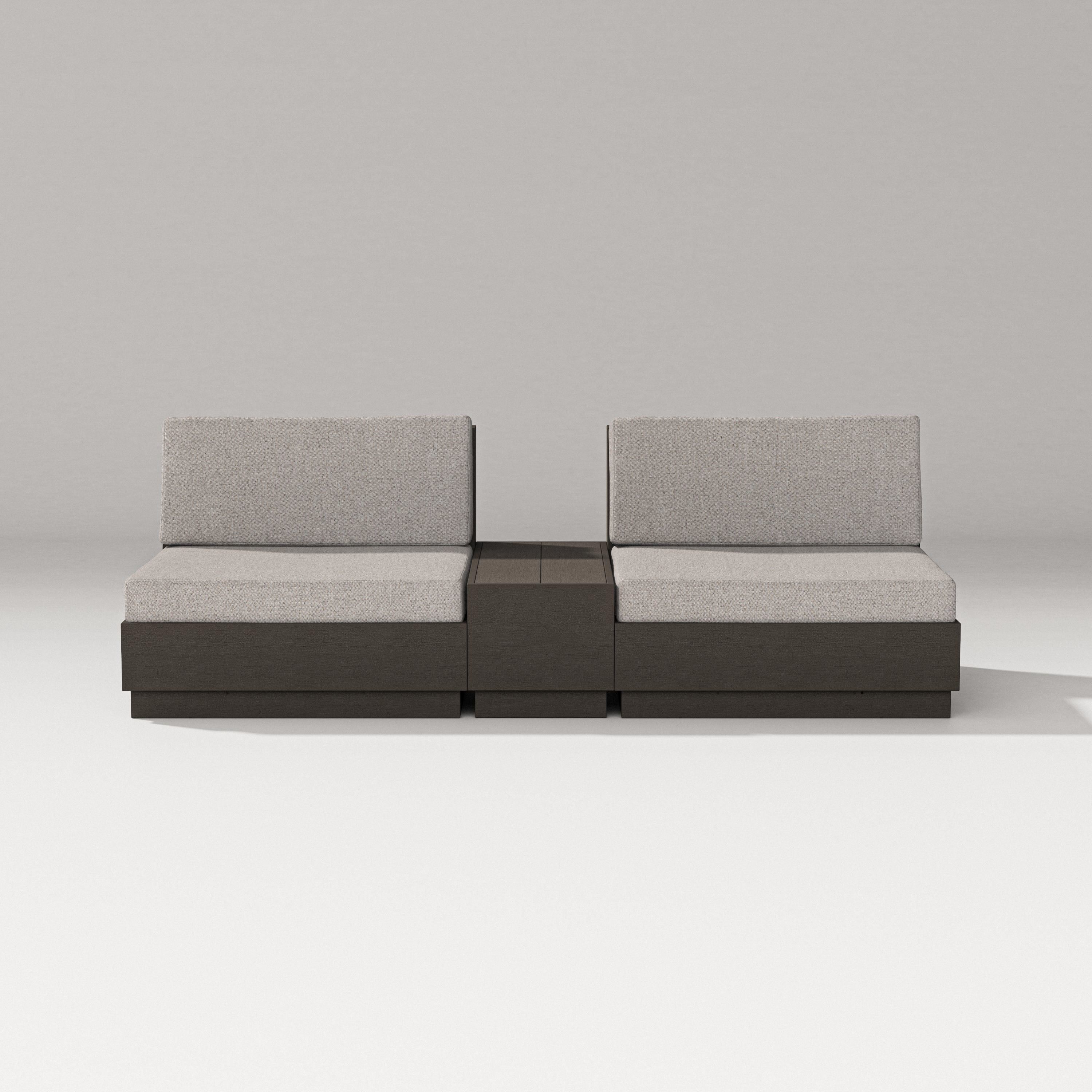 PW Designer Series Elevate Lounge Chair Set in Vintage Coffee / Weathered Tweed