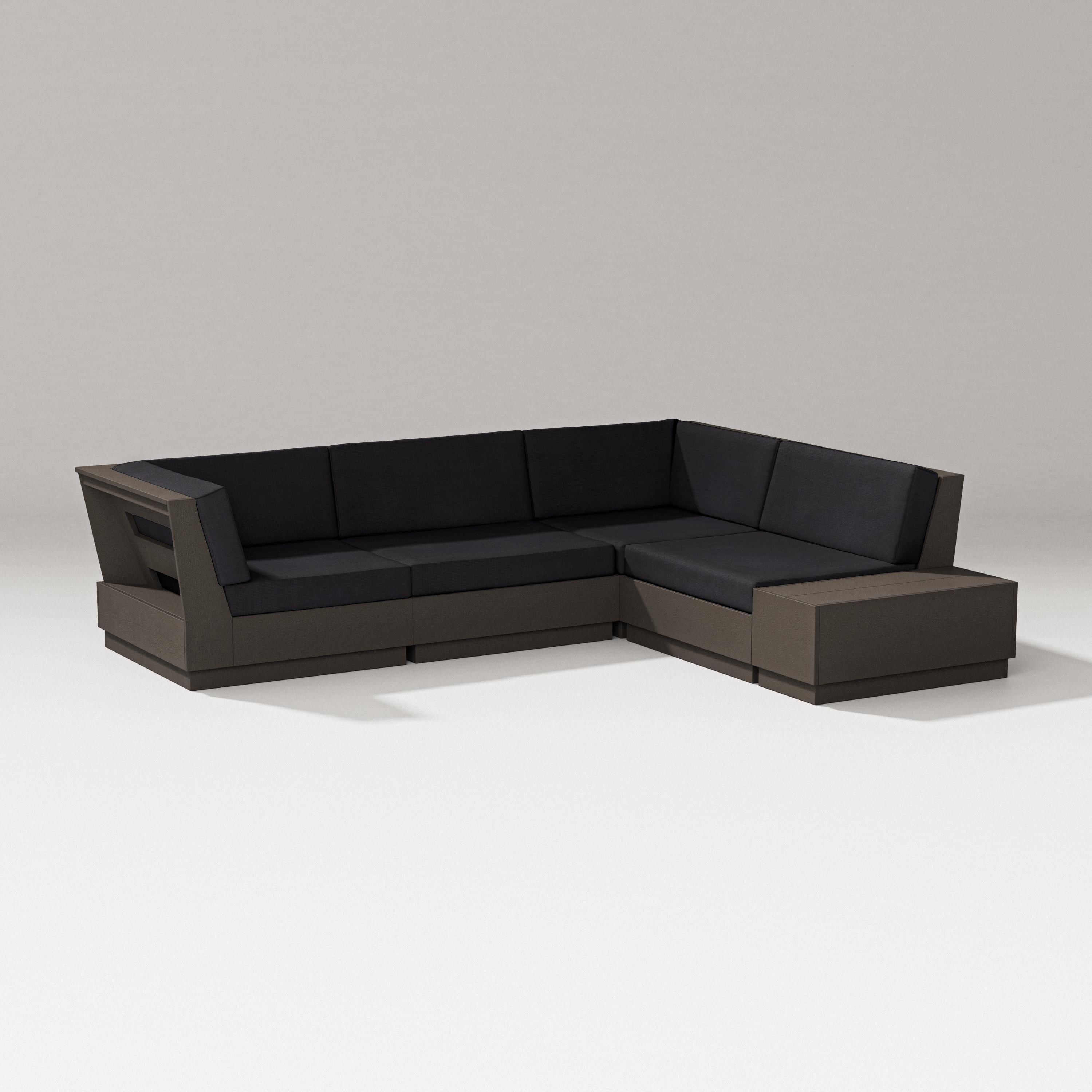 PW Designer Series Elevate Corner Sectional in Vintage Coffee / Midnight Linen