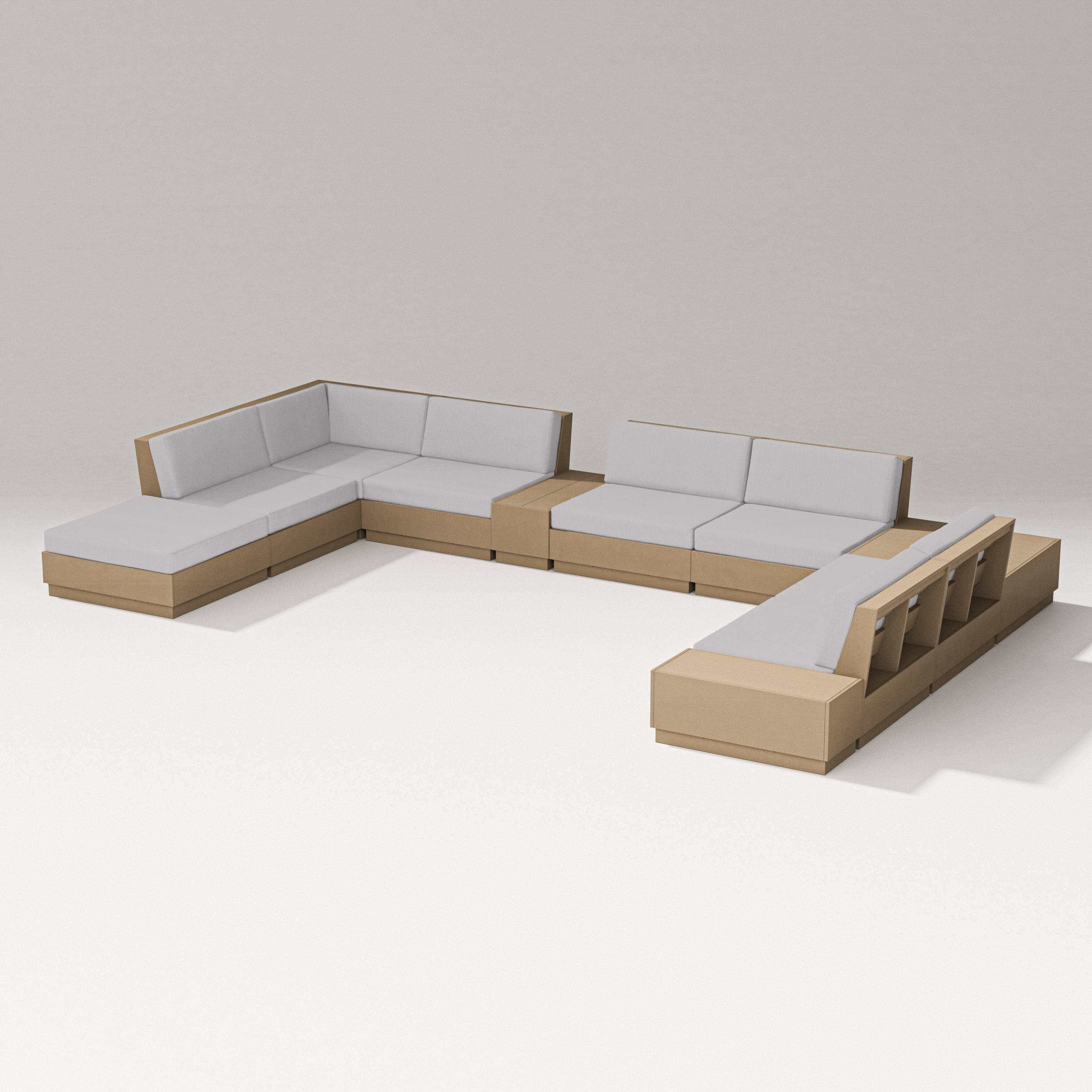 PW Designer Series Elevate 11-Piece Conversation Sectional Set in Vintage Sahara / Granite