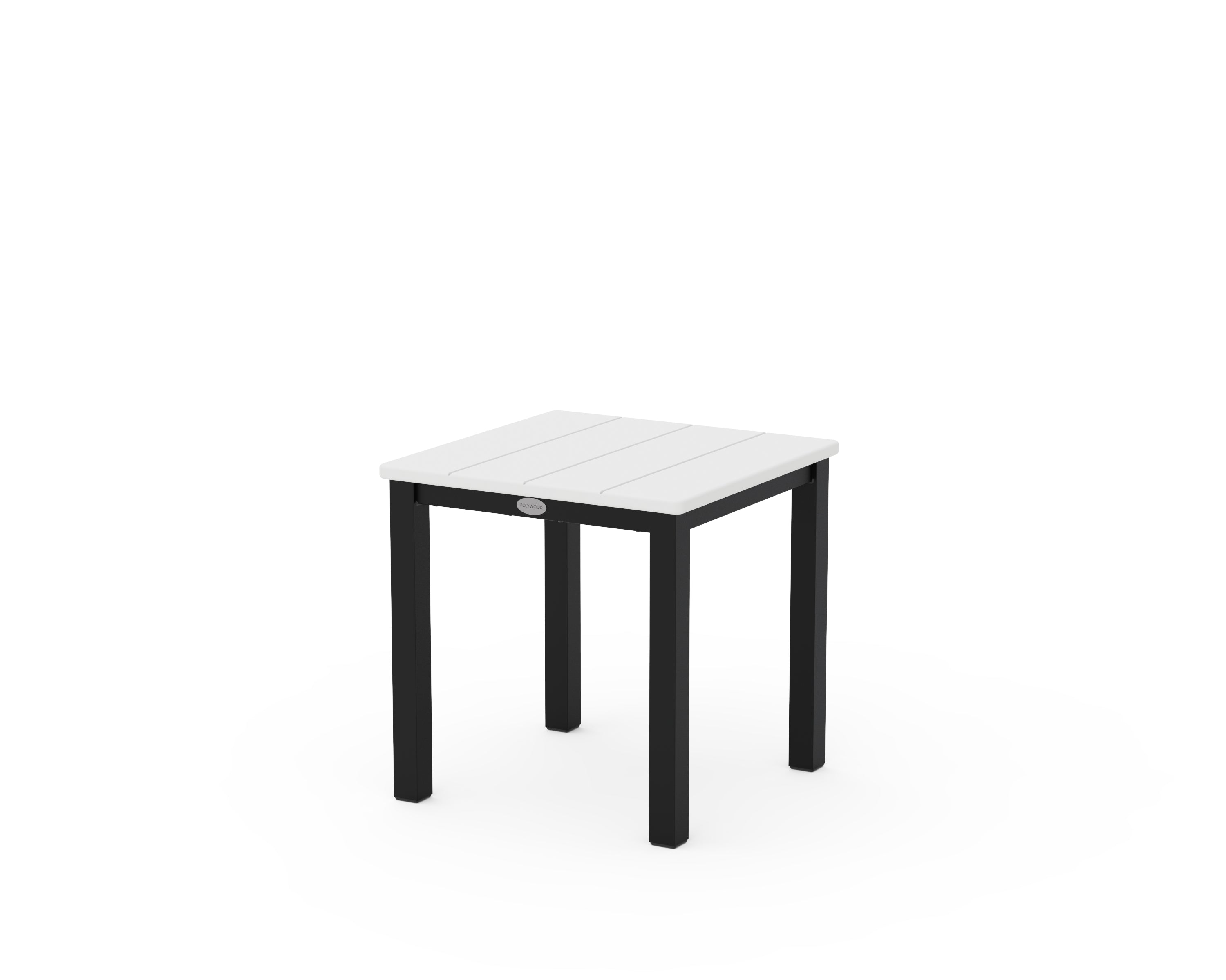 POLYWOOD Main Street 18" Side Table in Black / White