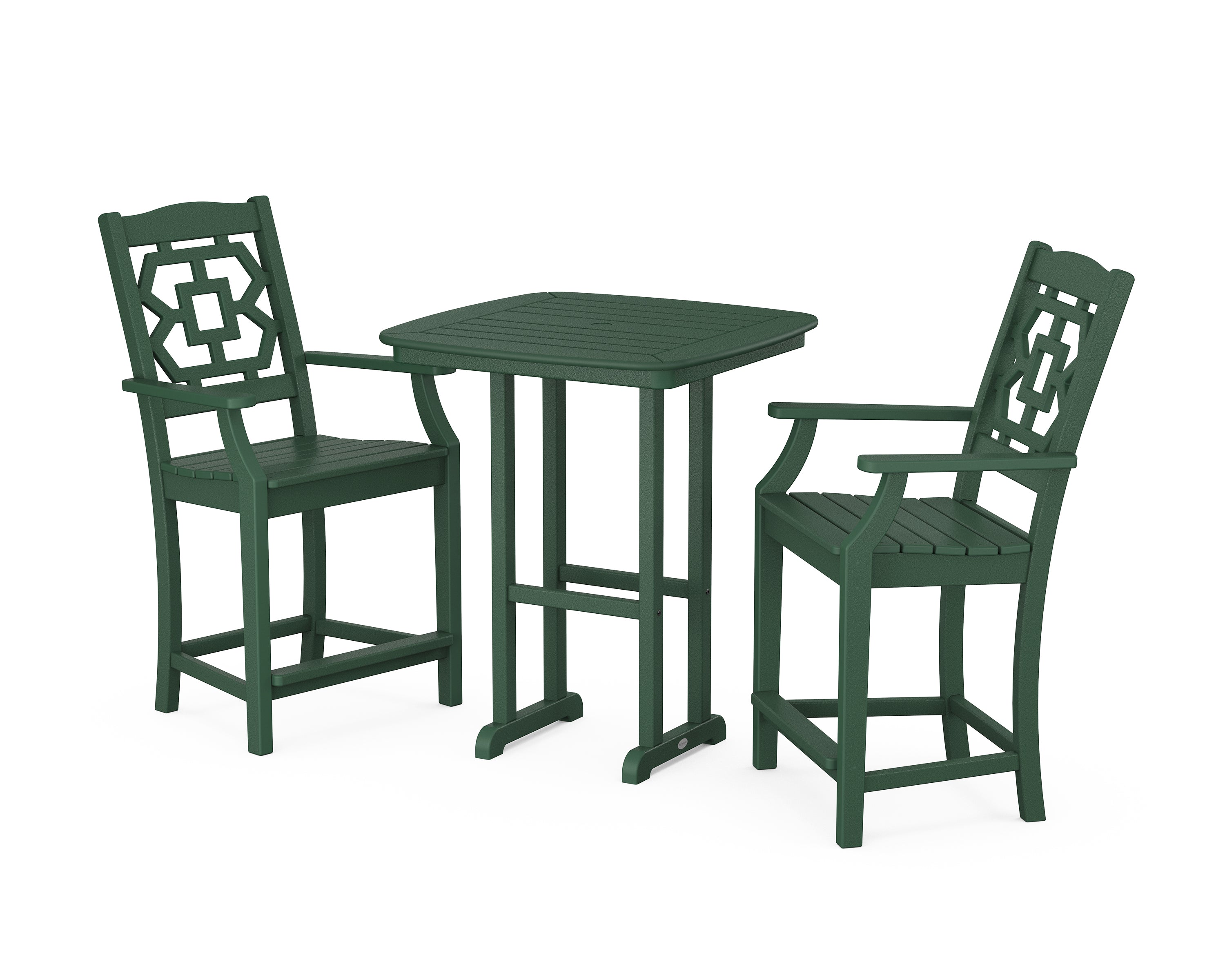 Martha Stewart by POLYWOOD® Chinoiserie 3-Piece Counter Set in Green
