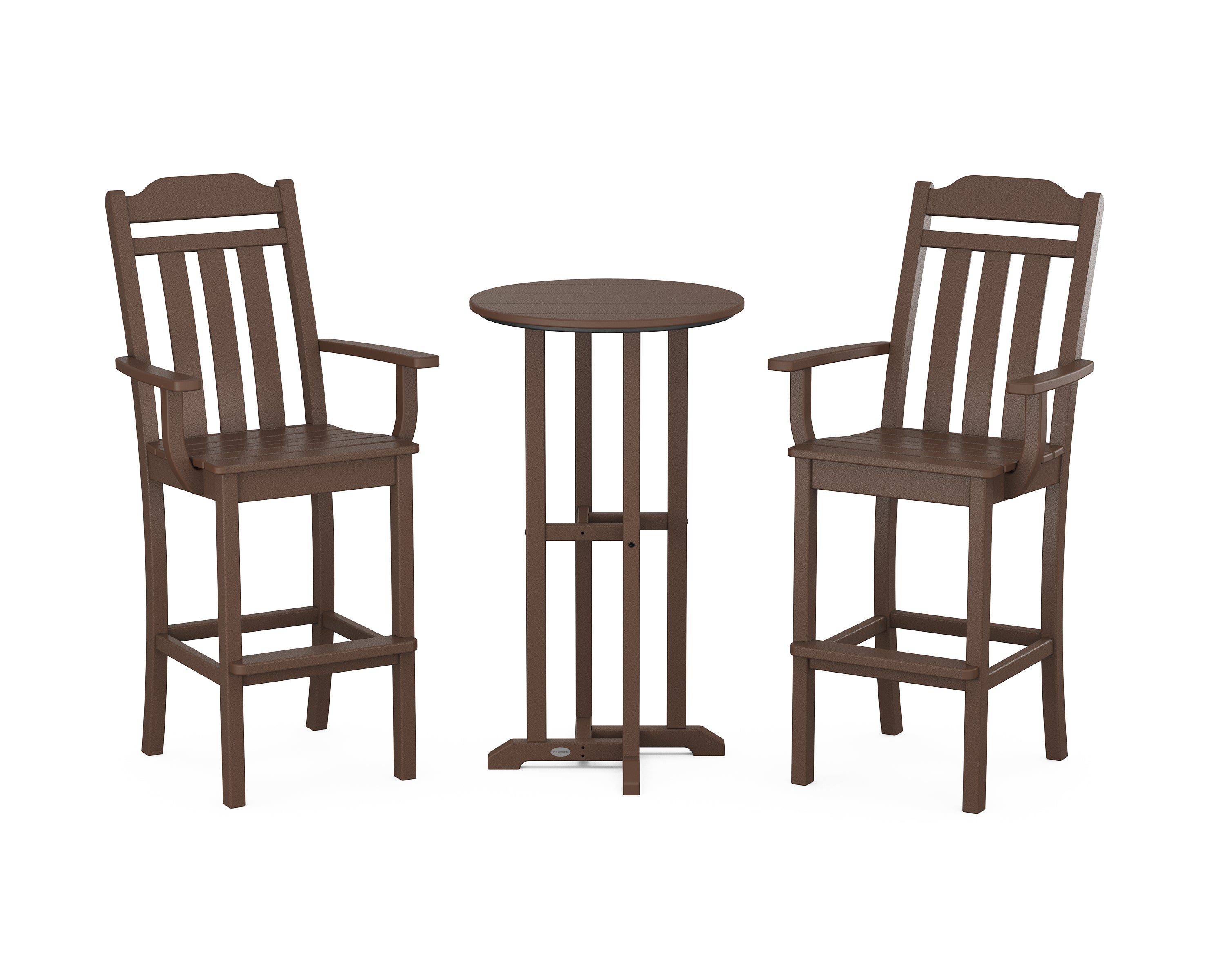 POLYWOOD Country Living 3-Piece Farmhouse Bar Set in Mahogany