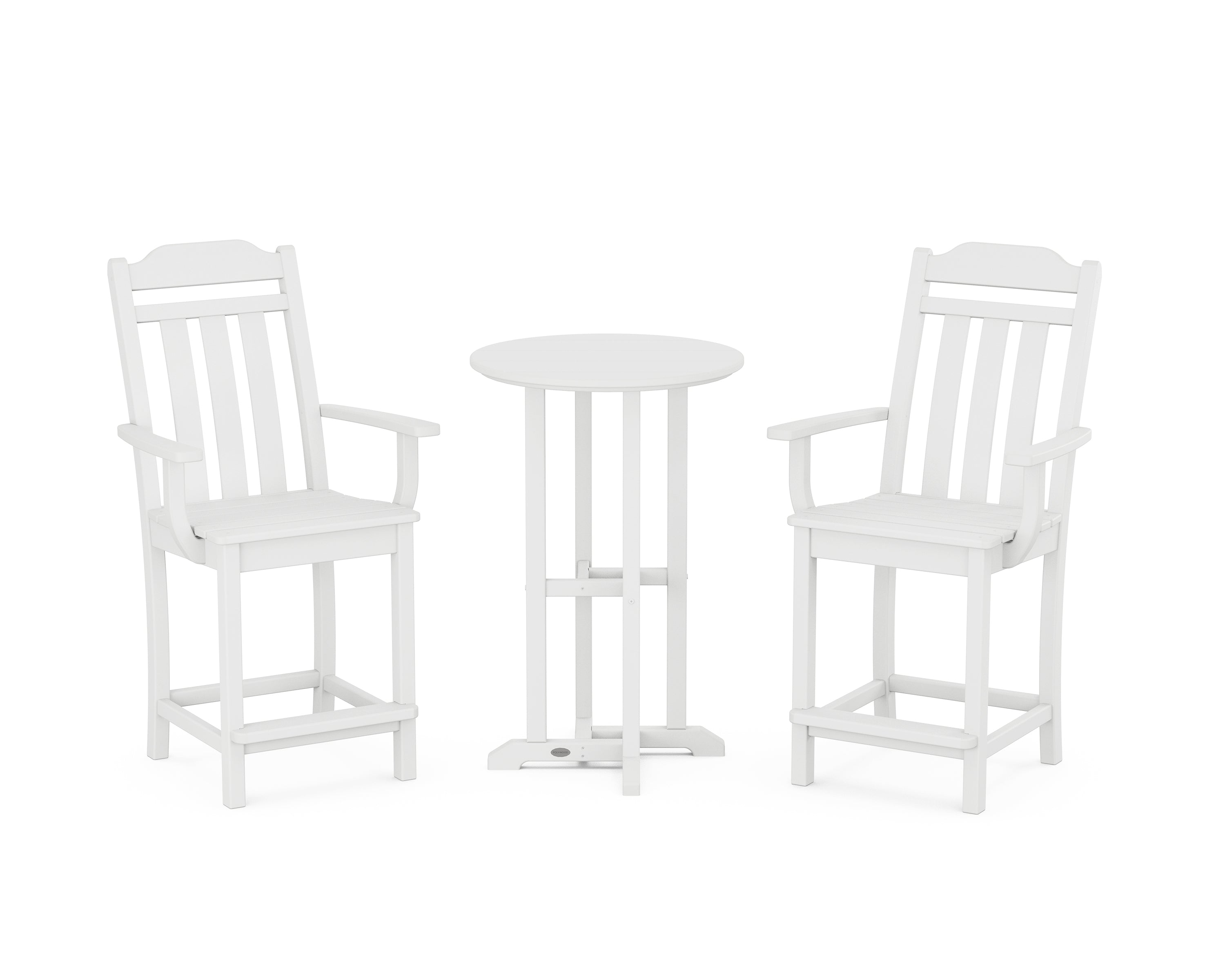 POLYWOOD Country Living 3-Piece Farmhouse Counter Set in White