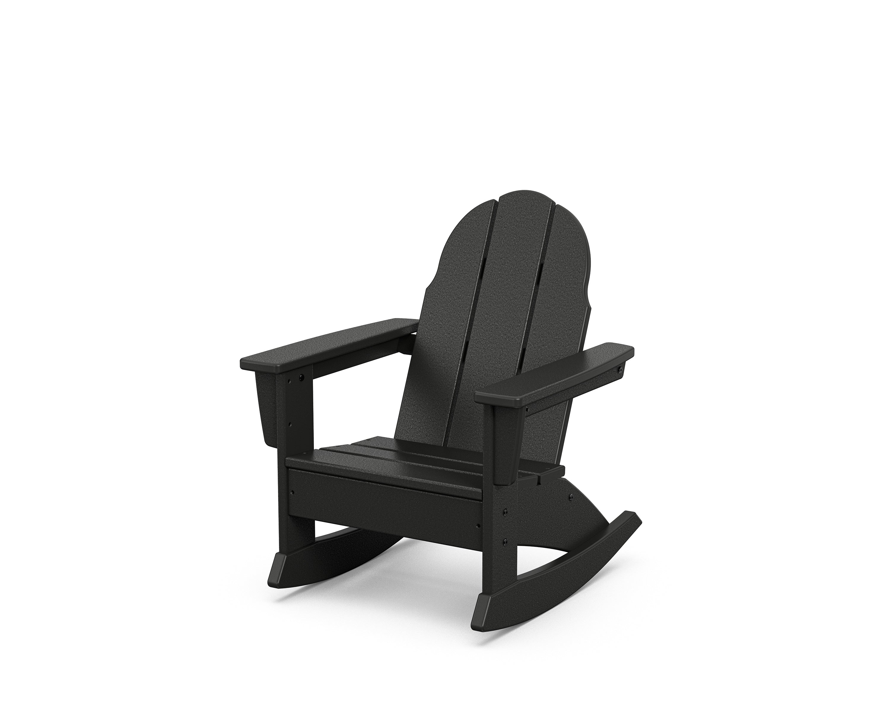 POLYWOOD Kids Vineyard Adirondack Rocking Chair in Black