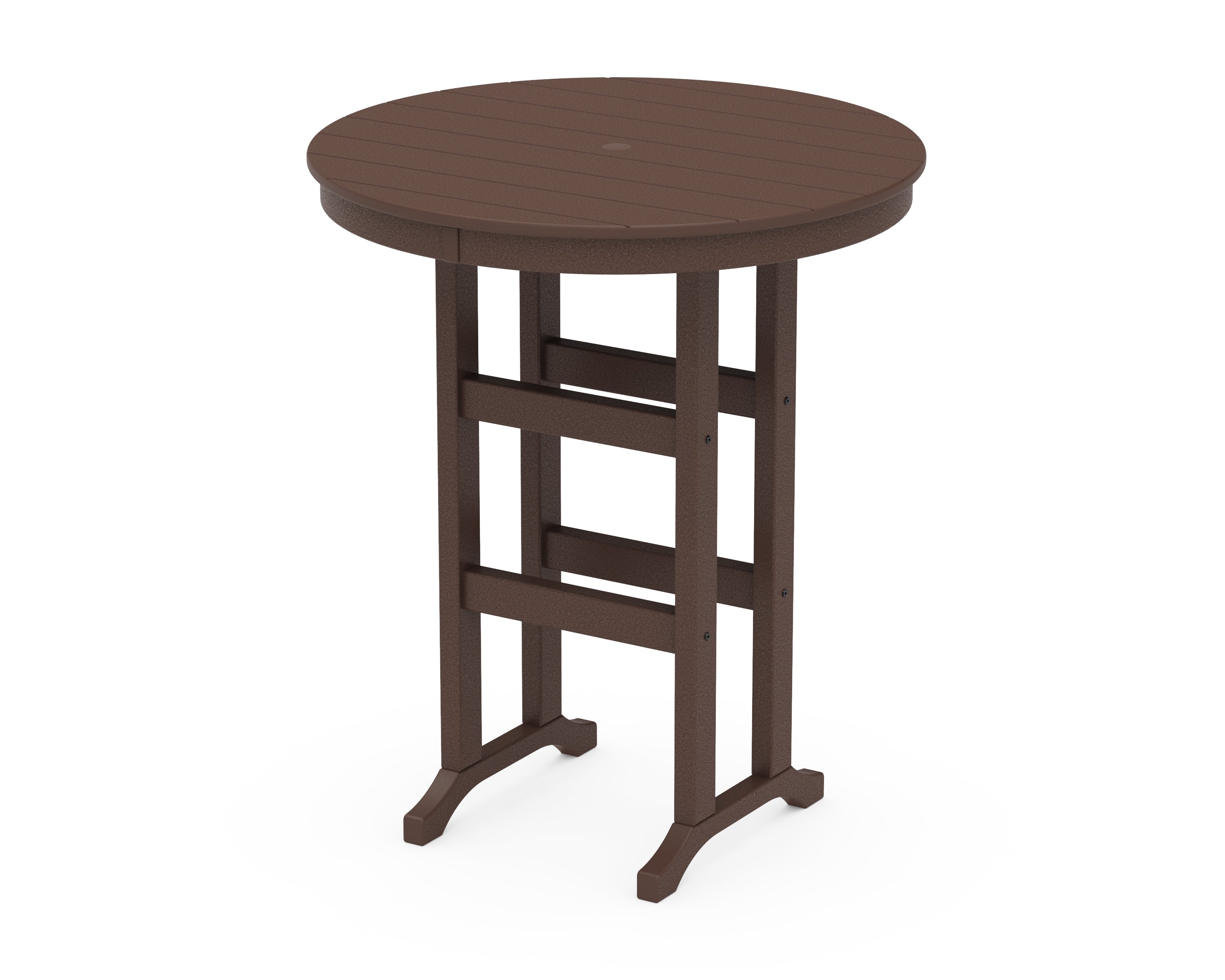 POLYWOOD 36" Round Farmhouse Bar Table in Mahogany