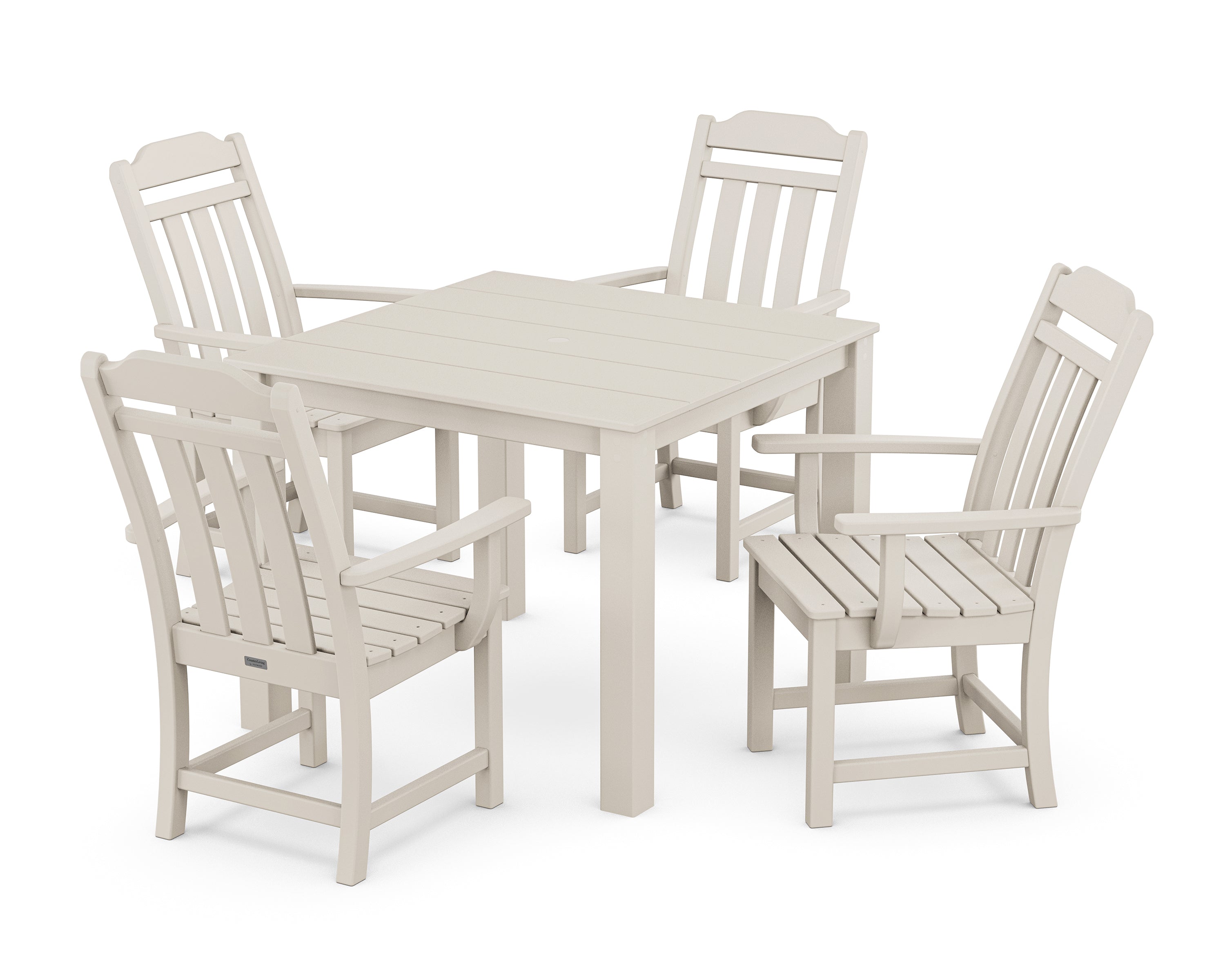 Polywood Country Living 5-Piece Parsons Dining Set in Sand