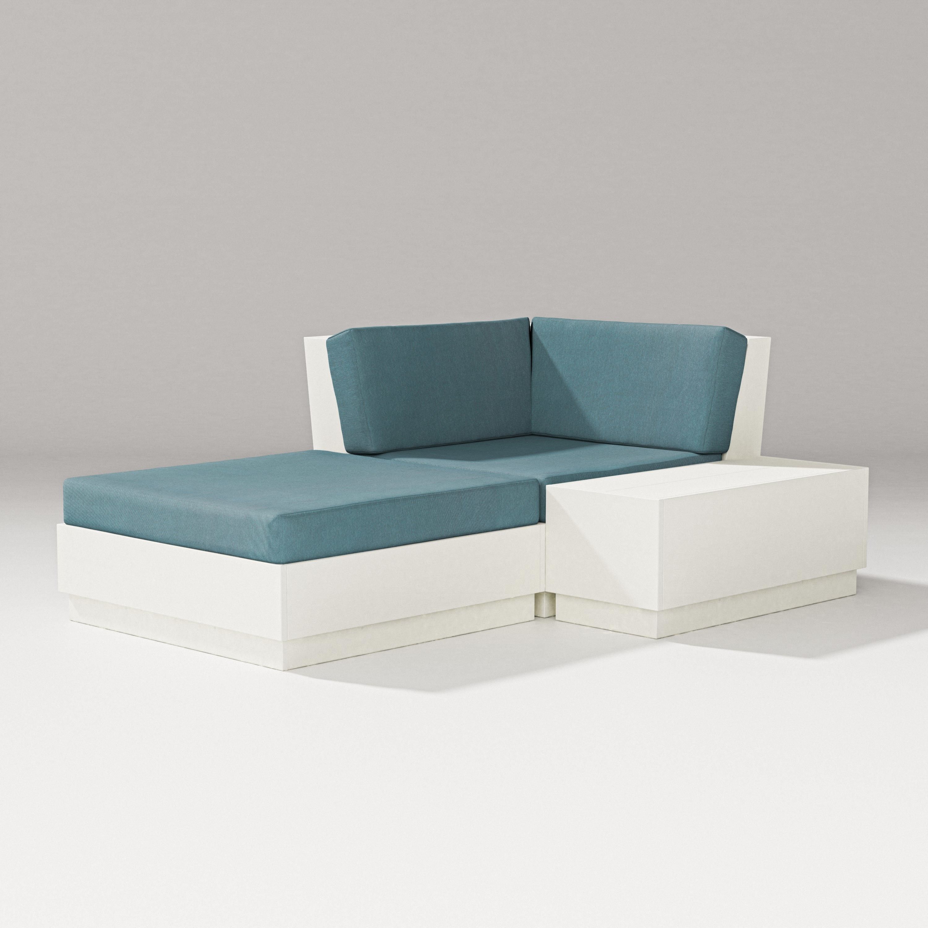PW Designer Series Elevate Corner Chaise in Vintage White / Ocean Teal