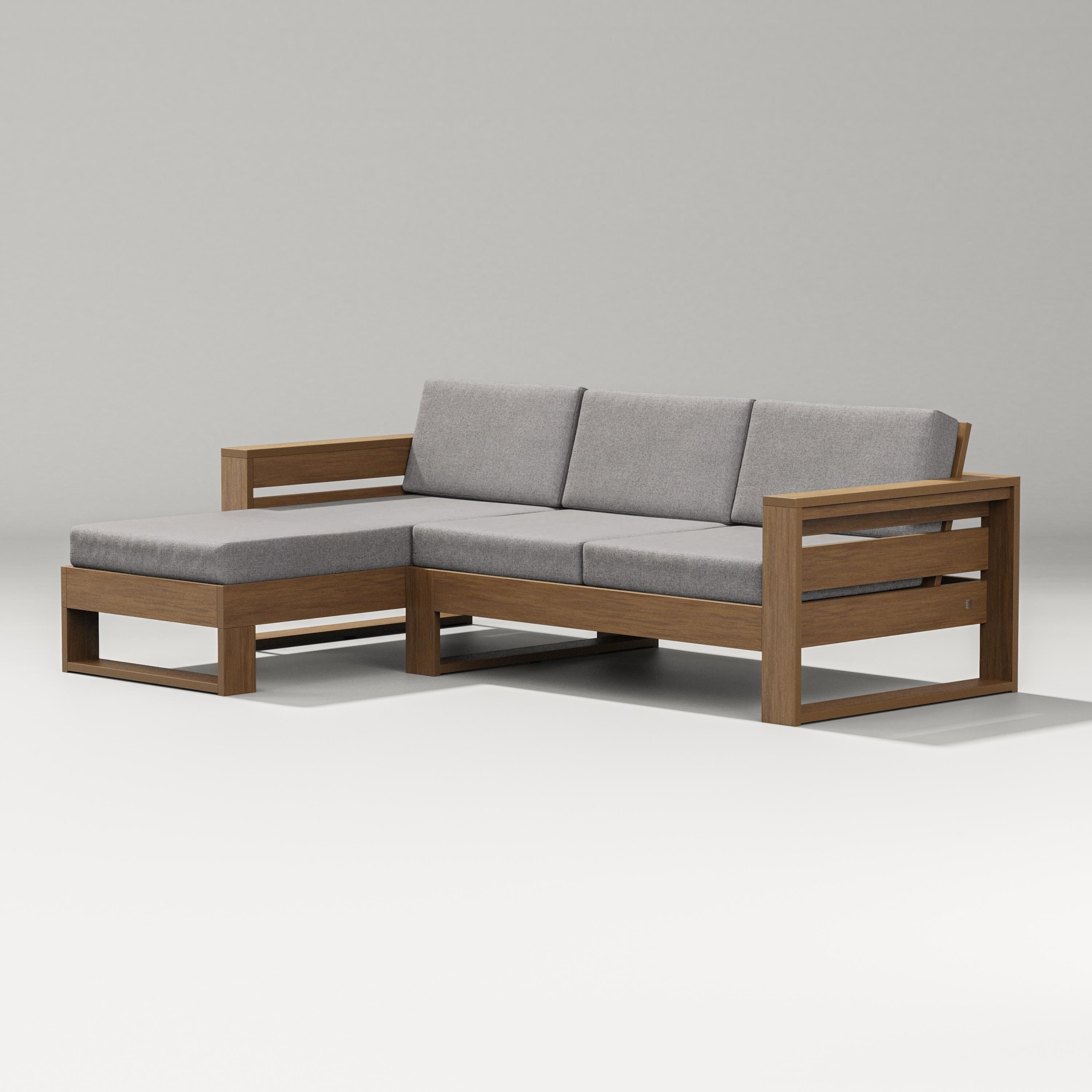 PW Designer Series Latitude Left Chaise Sectional in Natural / Grey Mist