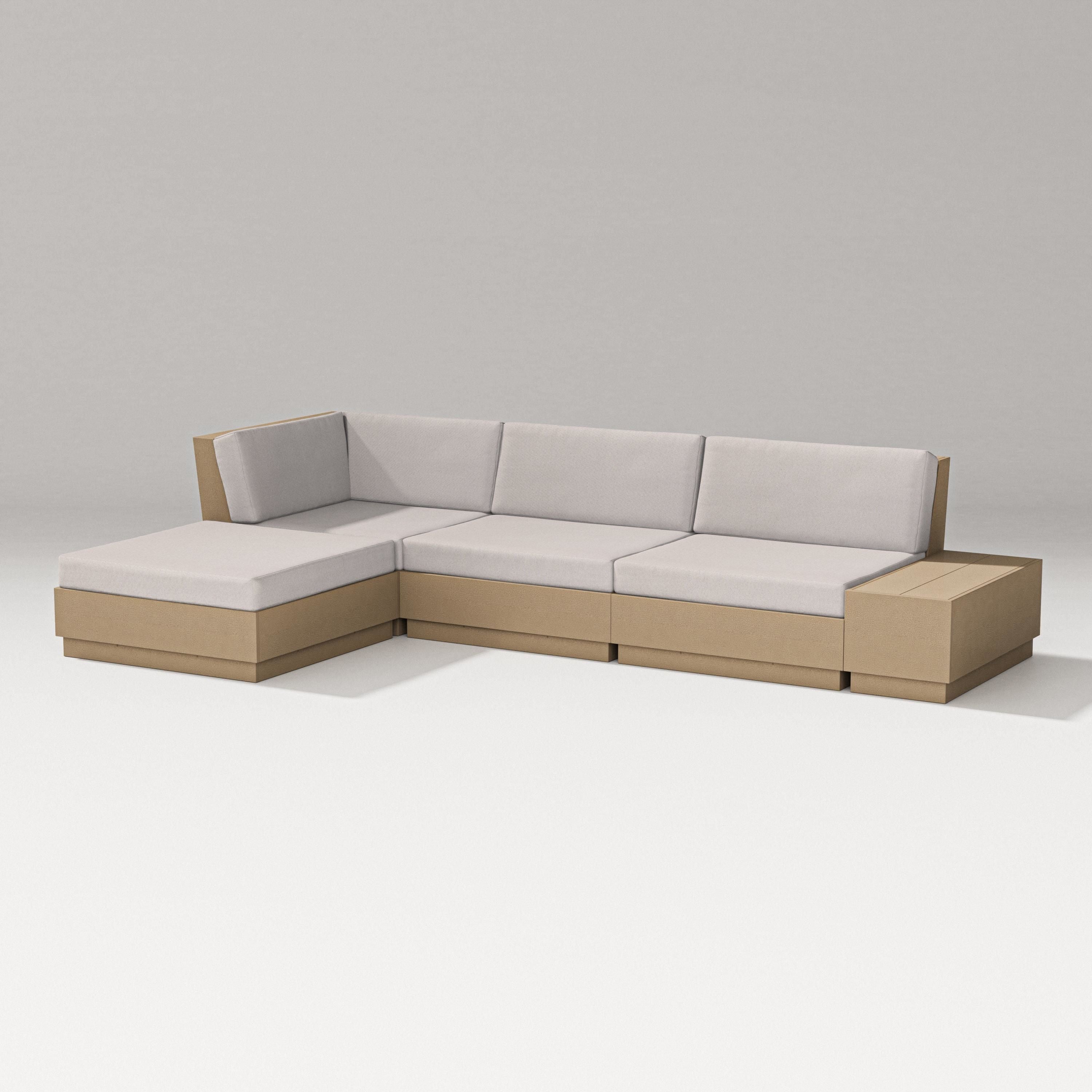 PW Designer Series Elevate Chaise Sectional in Vintage Sahara / Dune Burlap