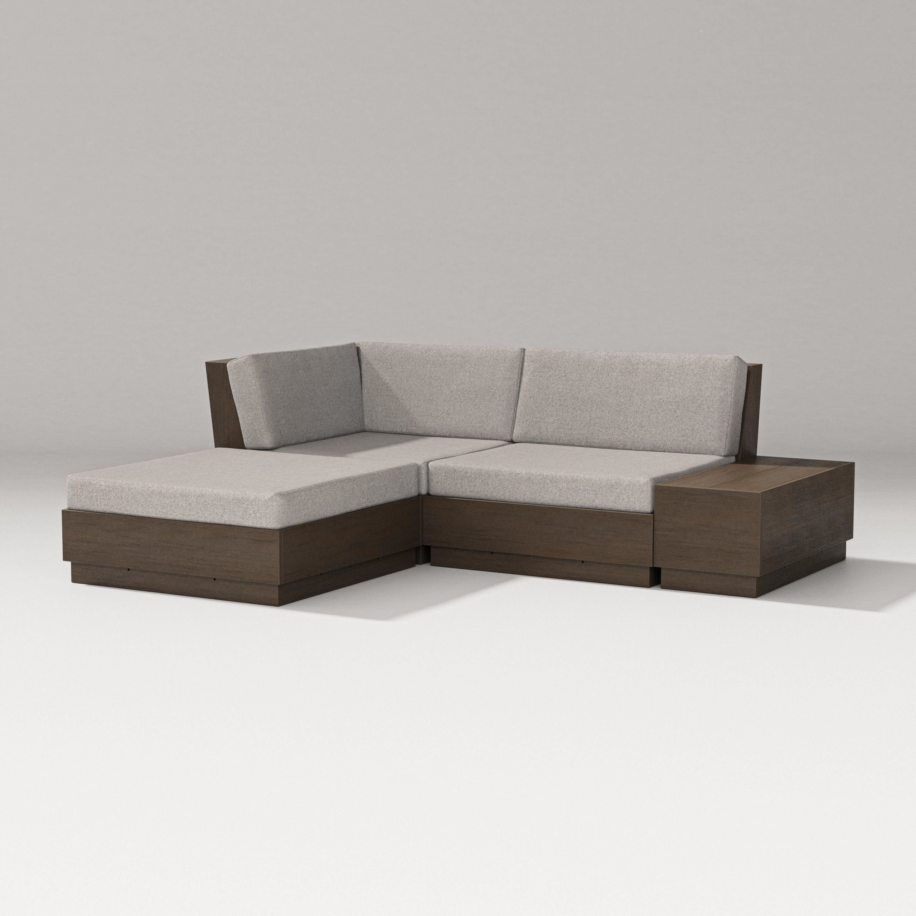 PW Designer Series Elevate Loveseat Sectional with Chaise in Kona / Weathered Tweed