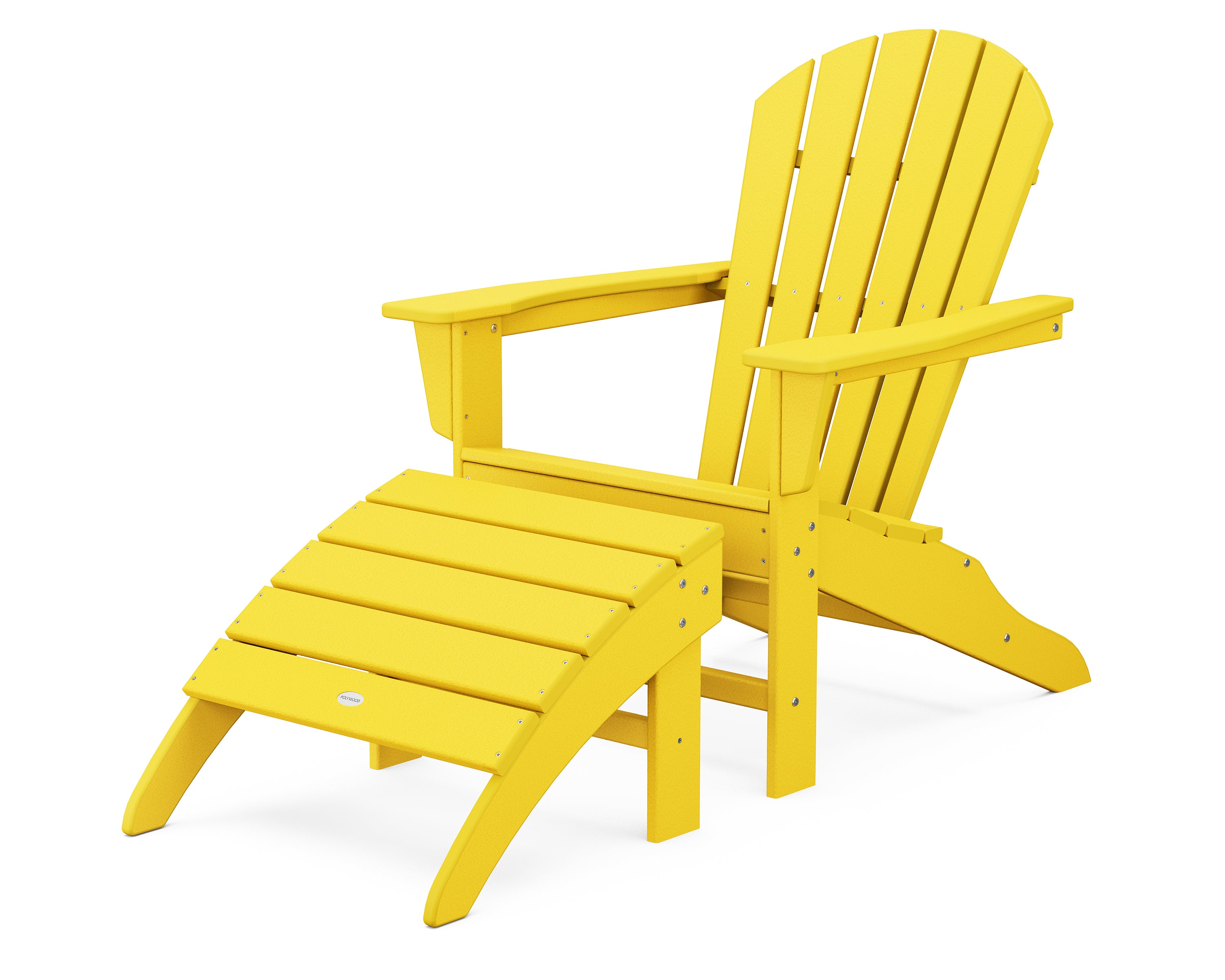 POLYWOOD® South Beach Adirondack 2-Piece Set in Lemon