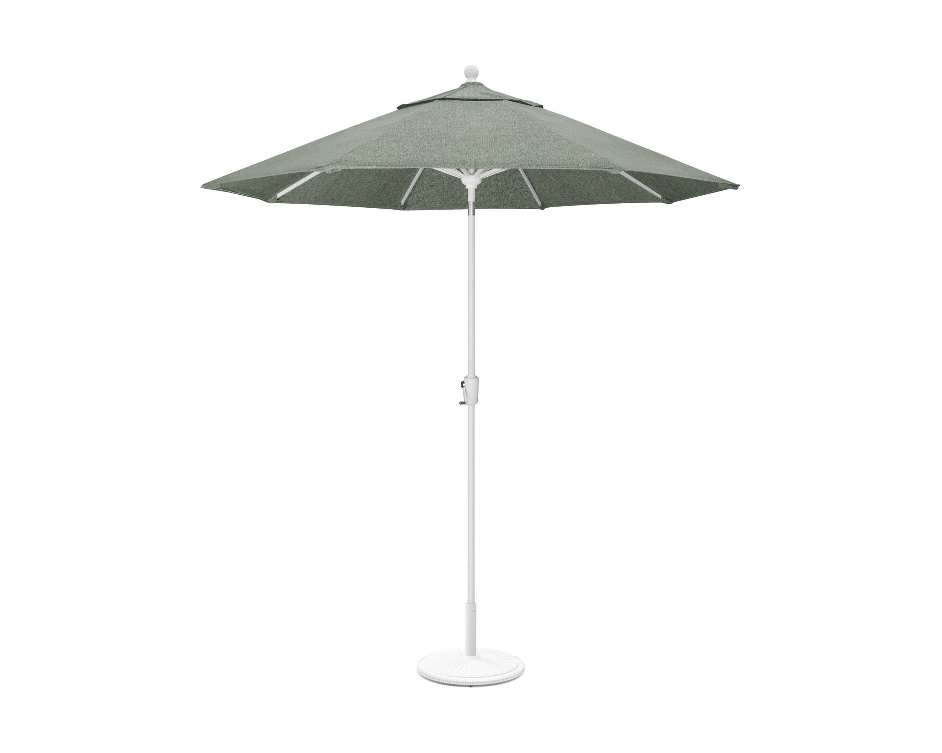 POLYWOOD 9' Tilt Market Umbrella & Base - Bar Height in White / Cast Sage