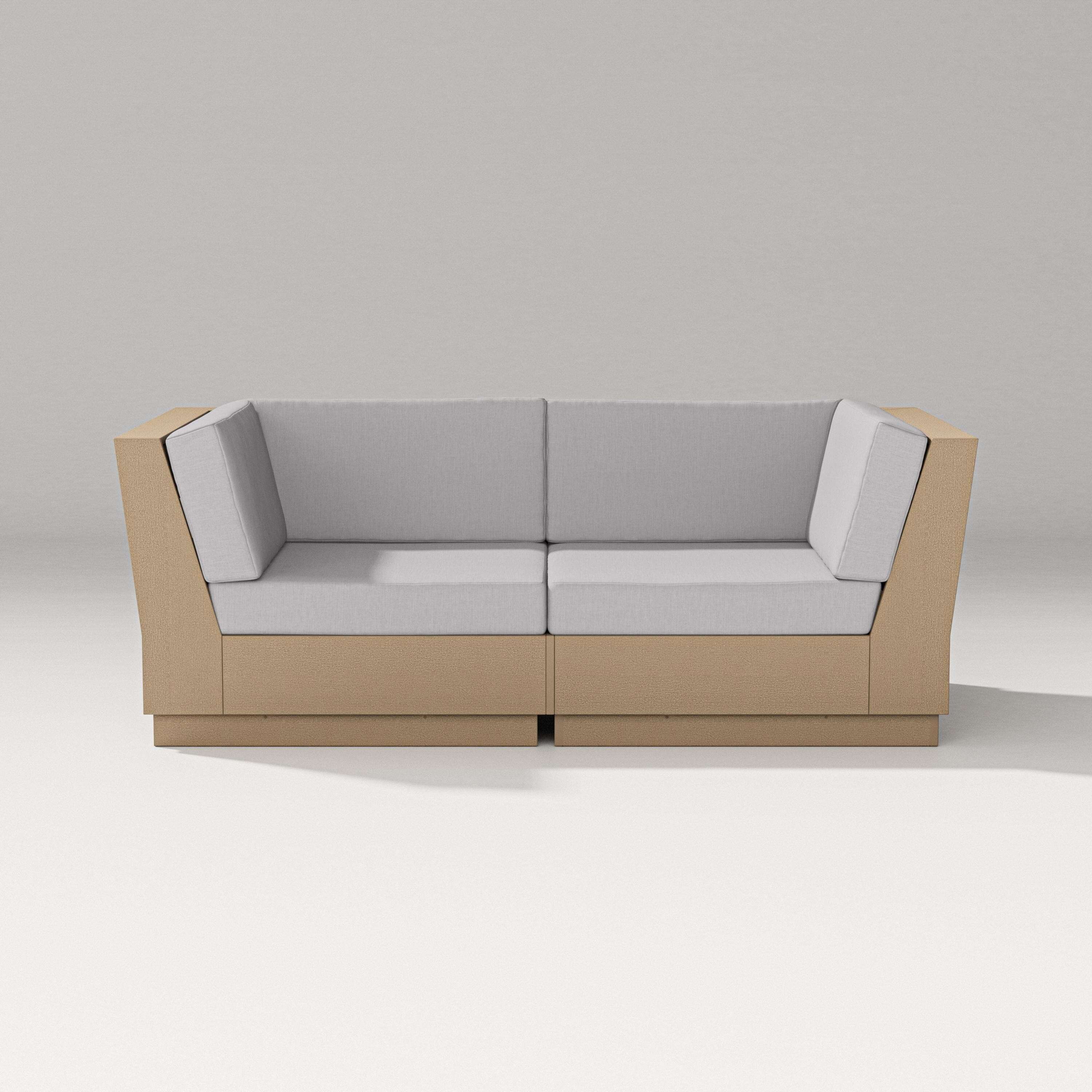 PW Designer Series Elevate Loveseat Sectional in Vintage Sahara / Granite
