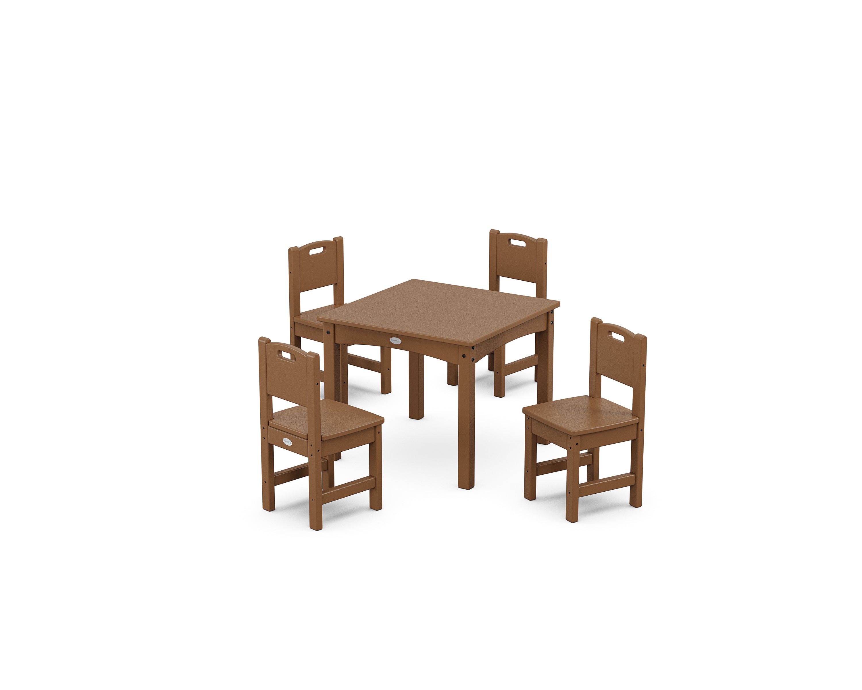 POLYWOOD Toddler 5-Piece Dining Set in Teak