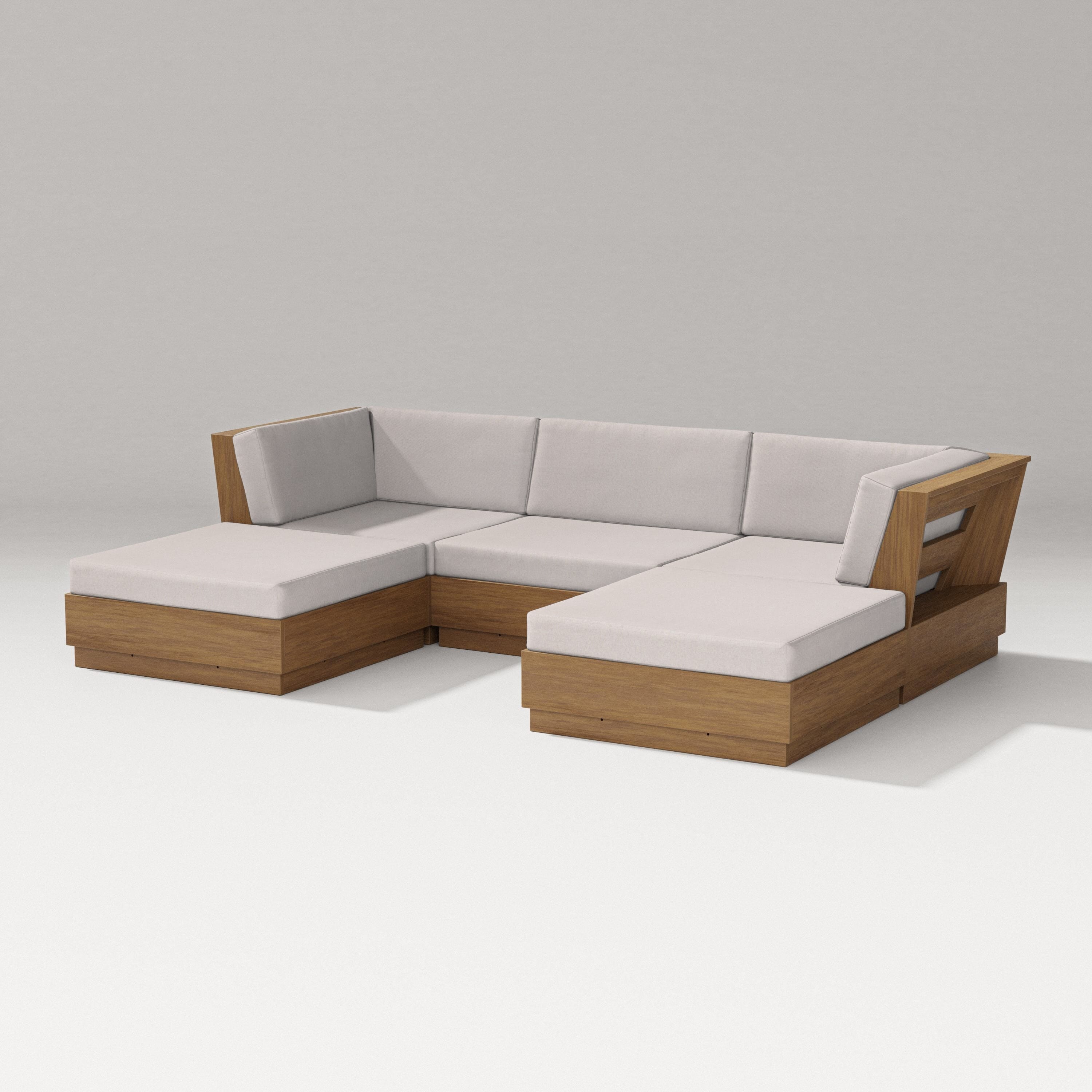 PW Designer Series Elevate Double Chaise Sectional in Natural / Dune Burlap