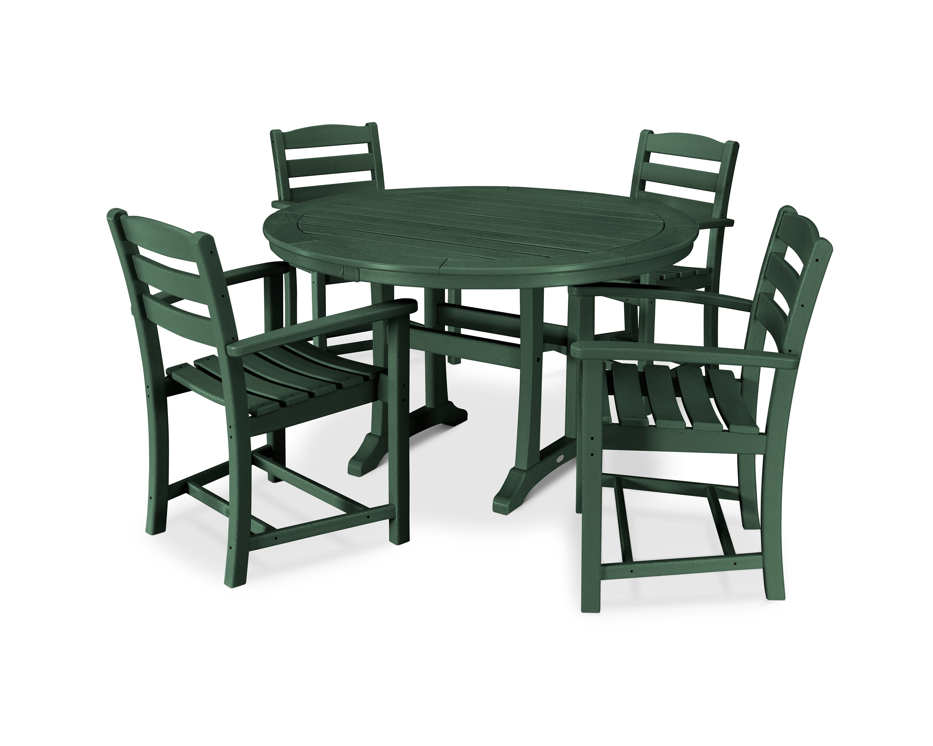 POLYWOOD® La Casa Café 5-Piece Arm Chair Dining Set in Green