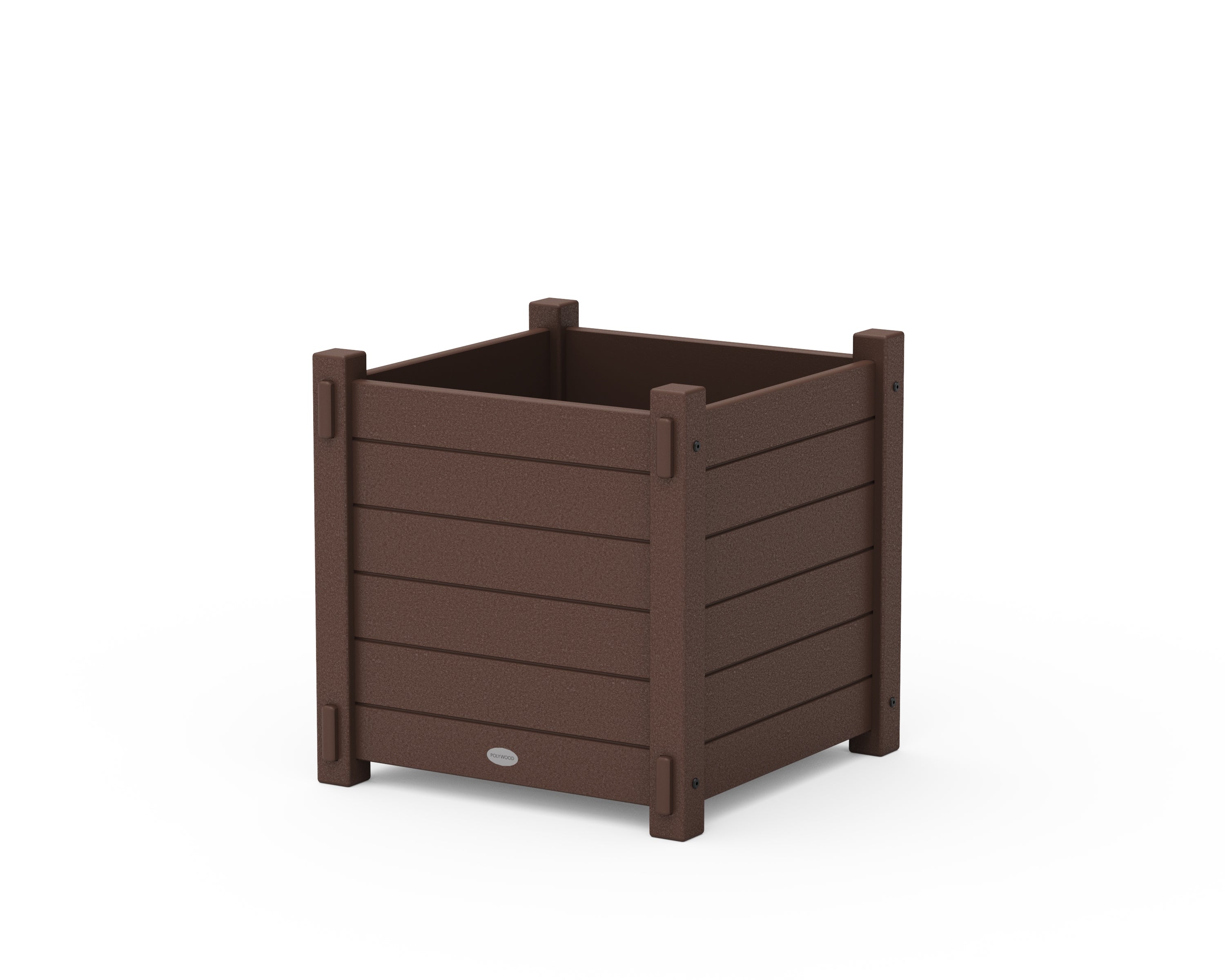 POLYWOOD Nautical Large Square Planter Box in Mahogany