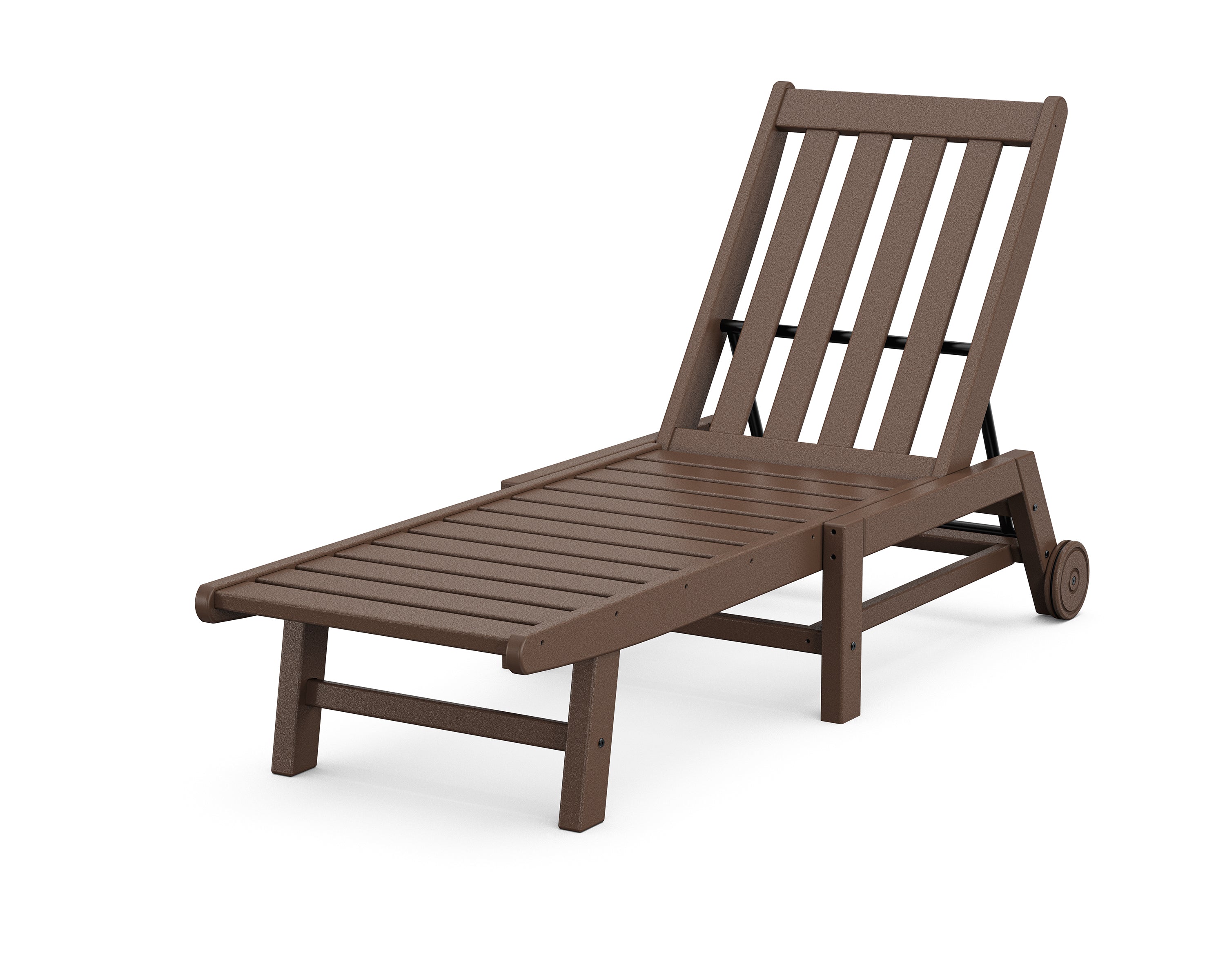 POLYWOOD® Vineyard Chaise with Wheels in Mahogany