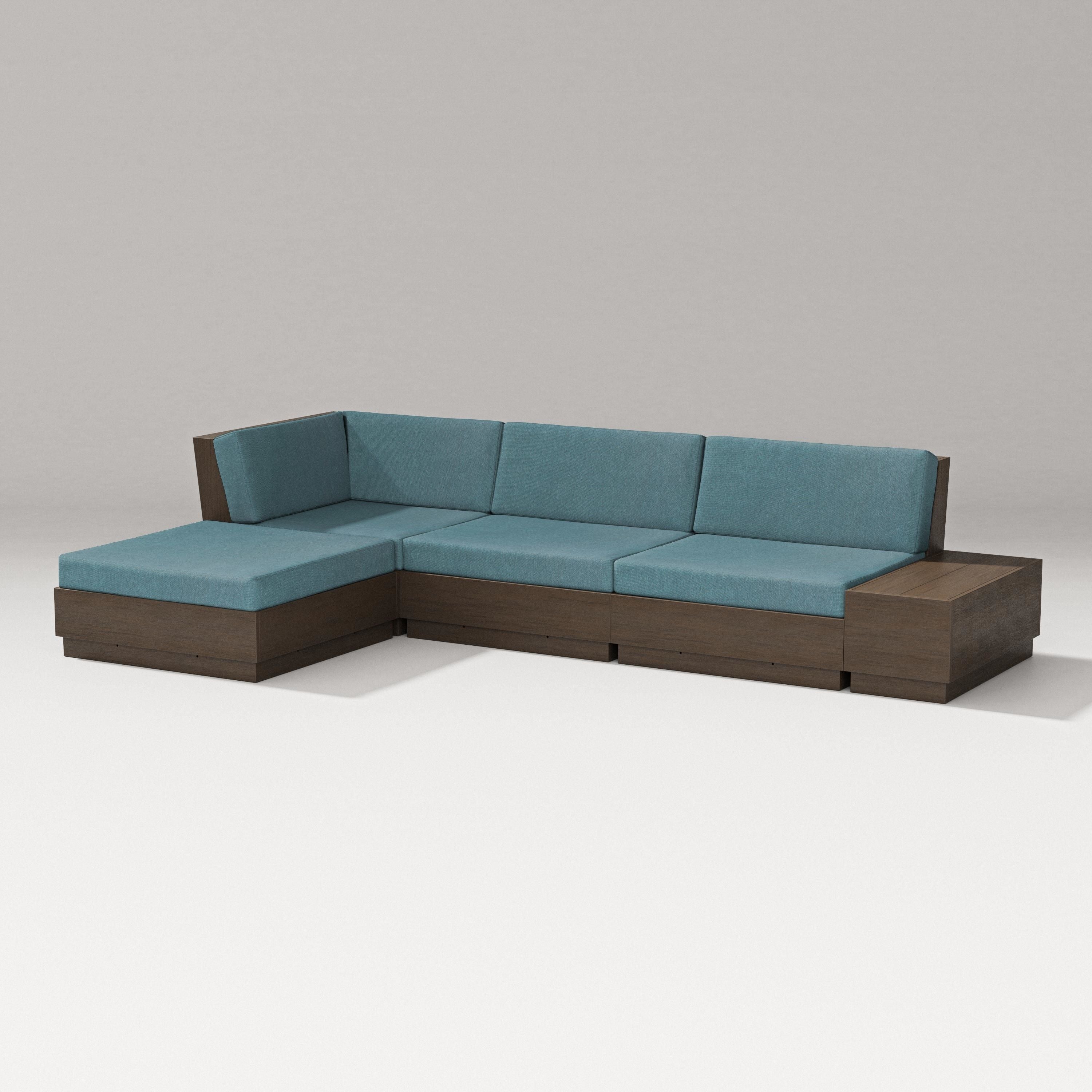 PW Designer Series Elevate Chaise Sectional in Kona / Ocean Teal