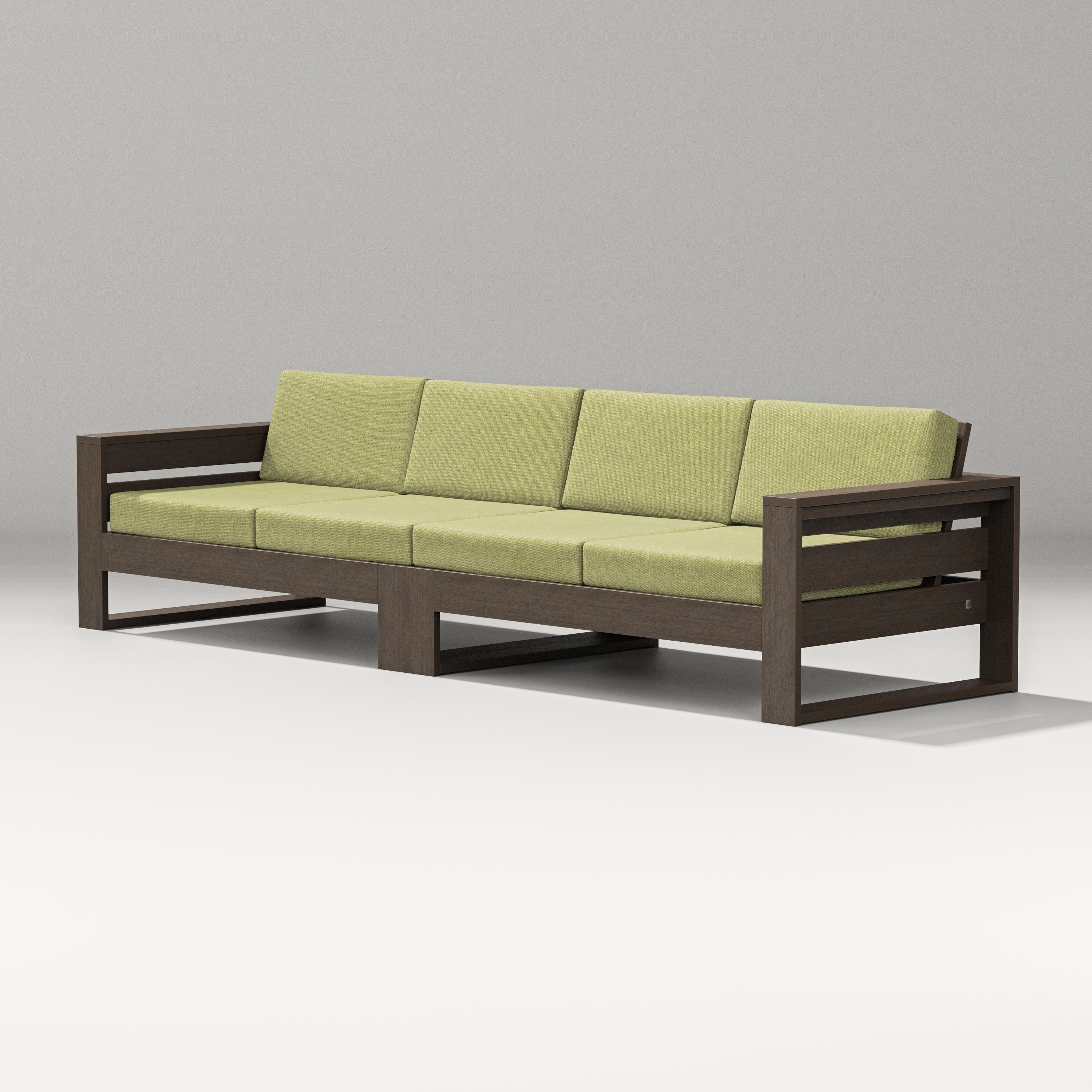 PW Designer Series Latitude Straight Sectional in Kona / Chartreuse Boucle