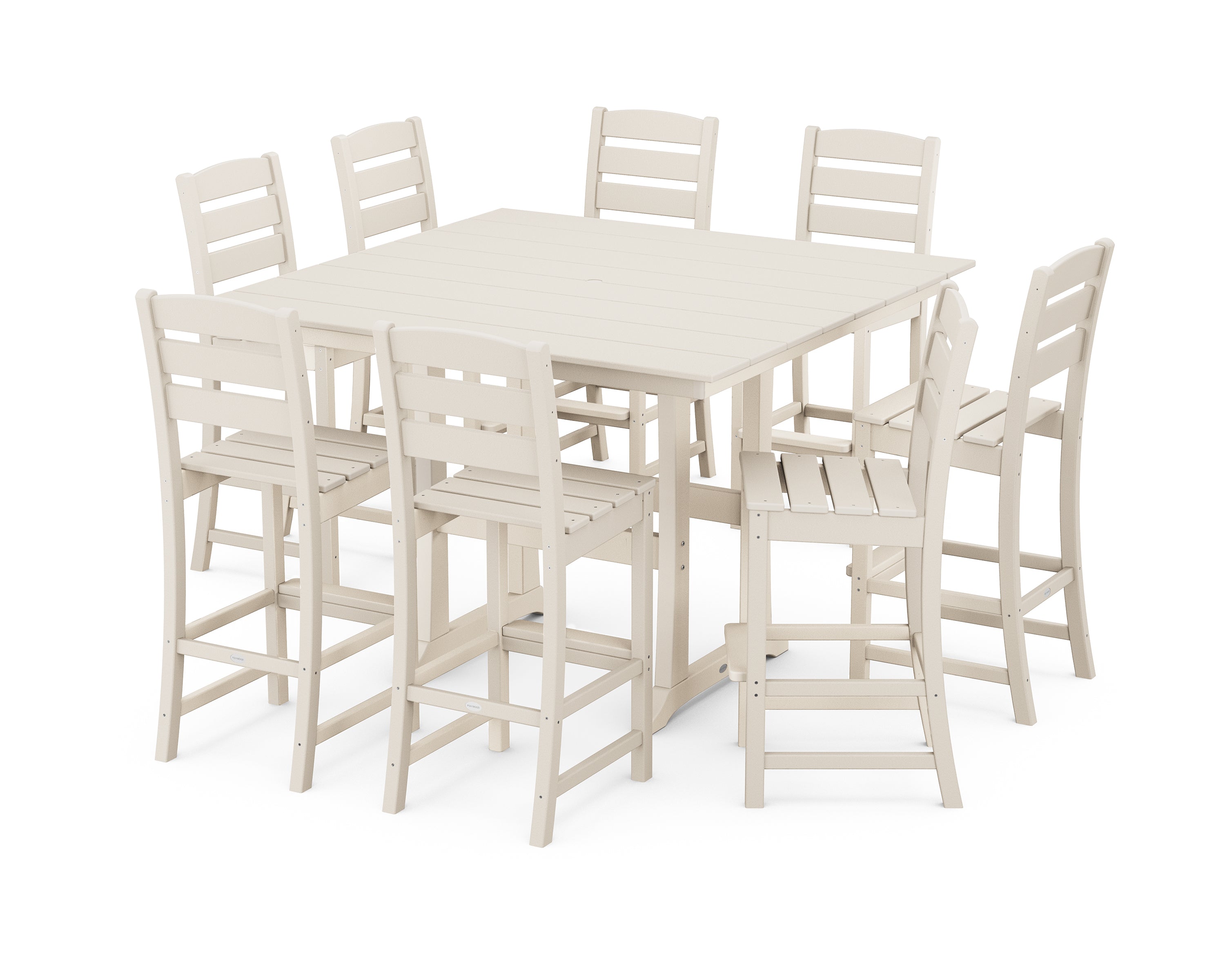 POLYWOOD® Lakeside 9-Piece Bar Side Chair Set in Sand