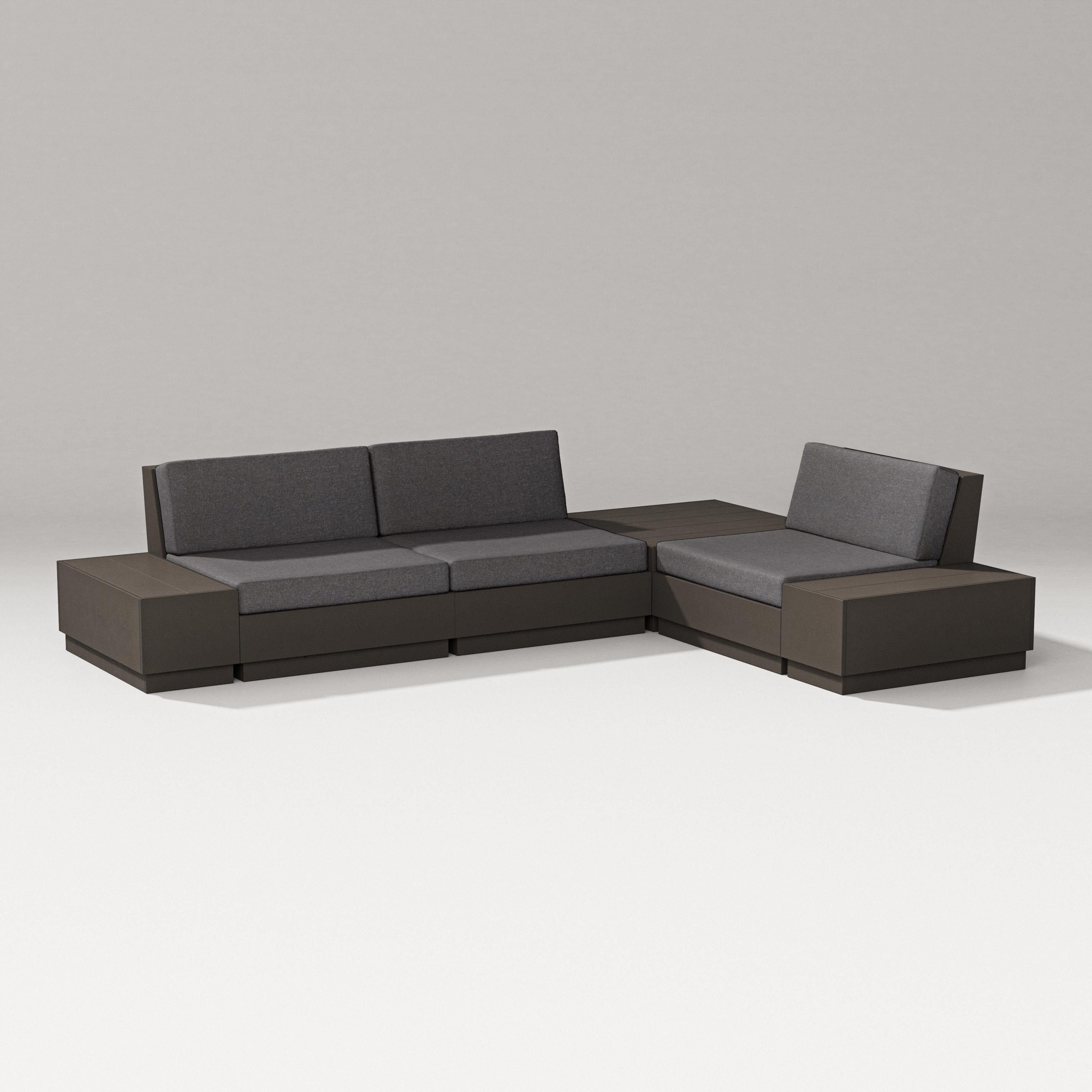 PW Designer Series Elevate 6-Piece Corner Sectional in Vintage Coffee / Ash Charcoal