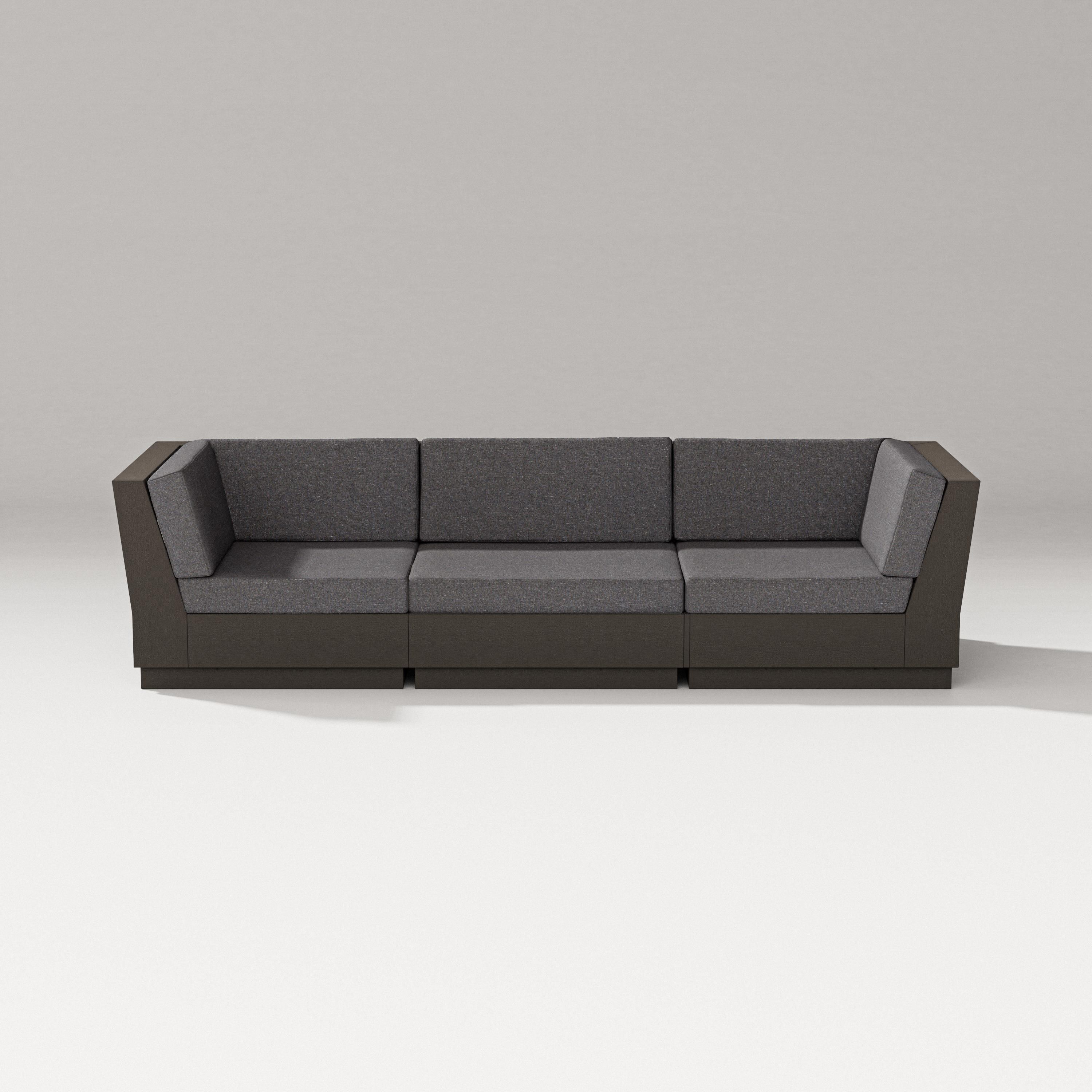 PW Designer Series Elevate Sofa Sectional in Vintage Coffee / Ash Charcoal