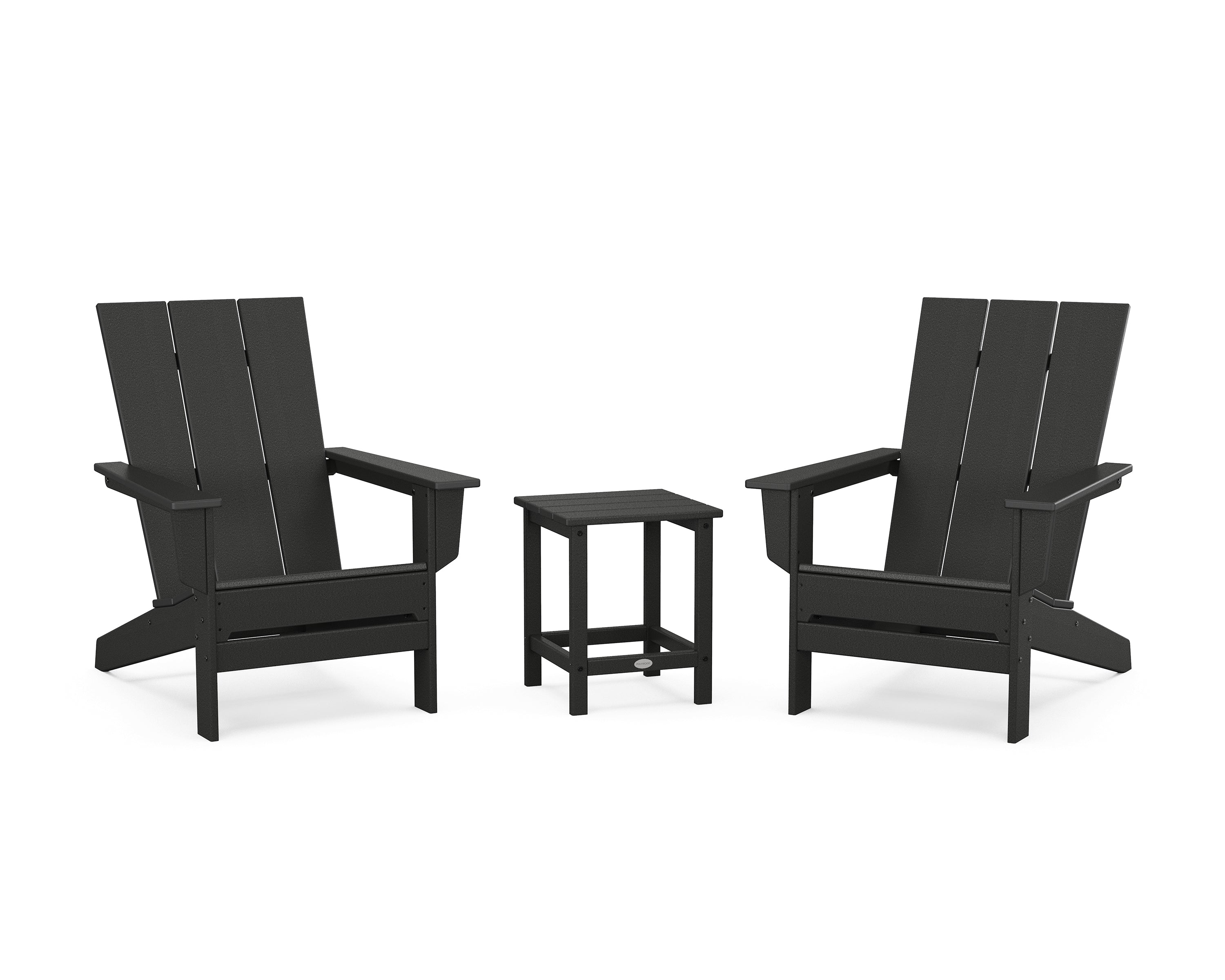 POLYWOOD® 3-Piece Modern Studio Adirondack Set in Black