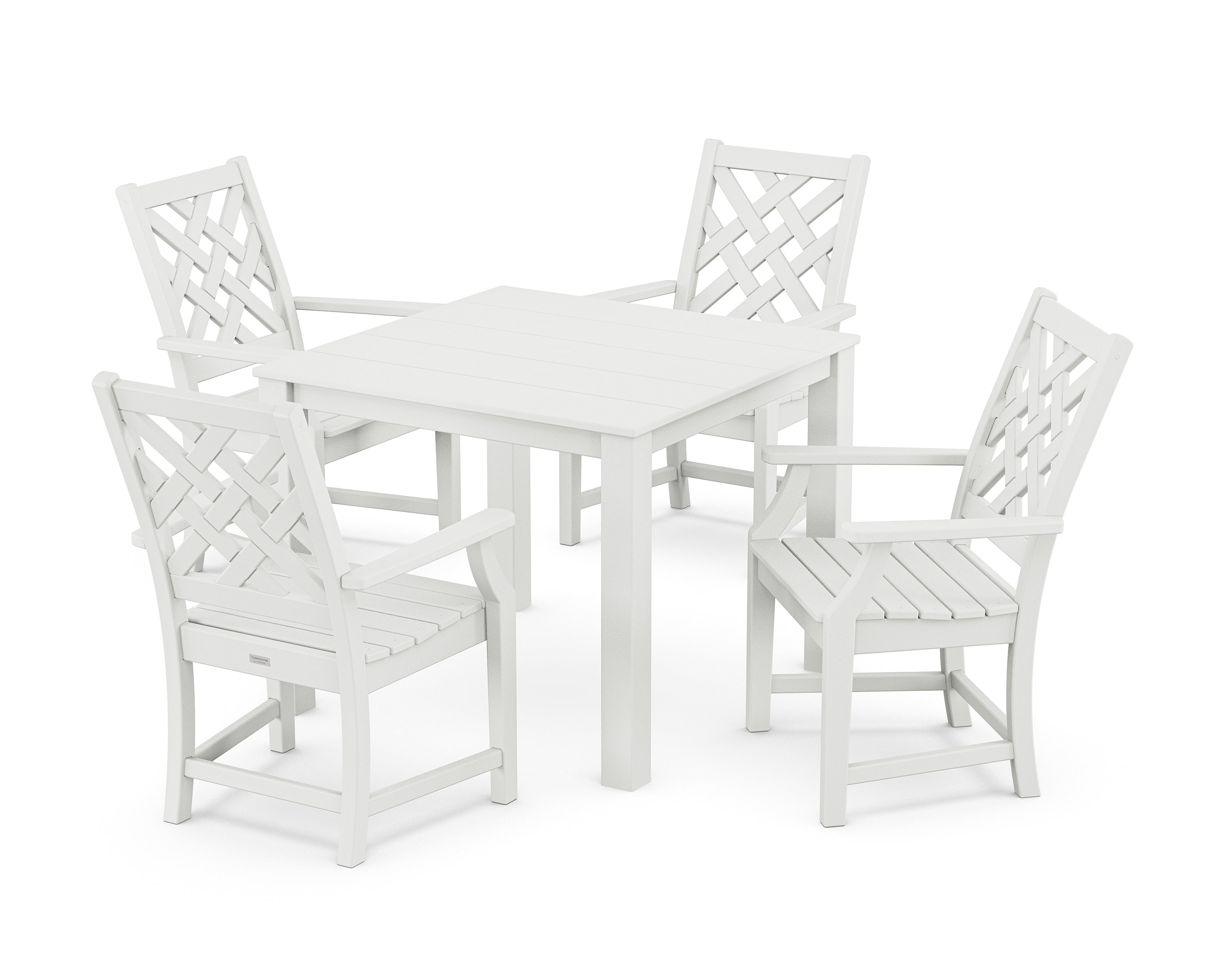 Country Living Wovendale 5-Piece Parsons Dining Set in White