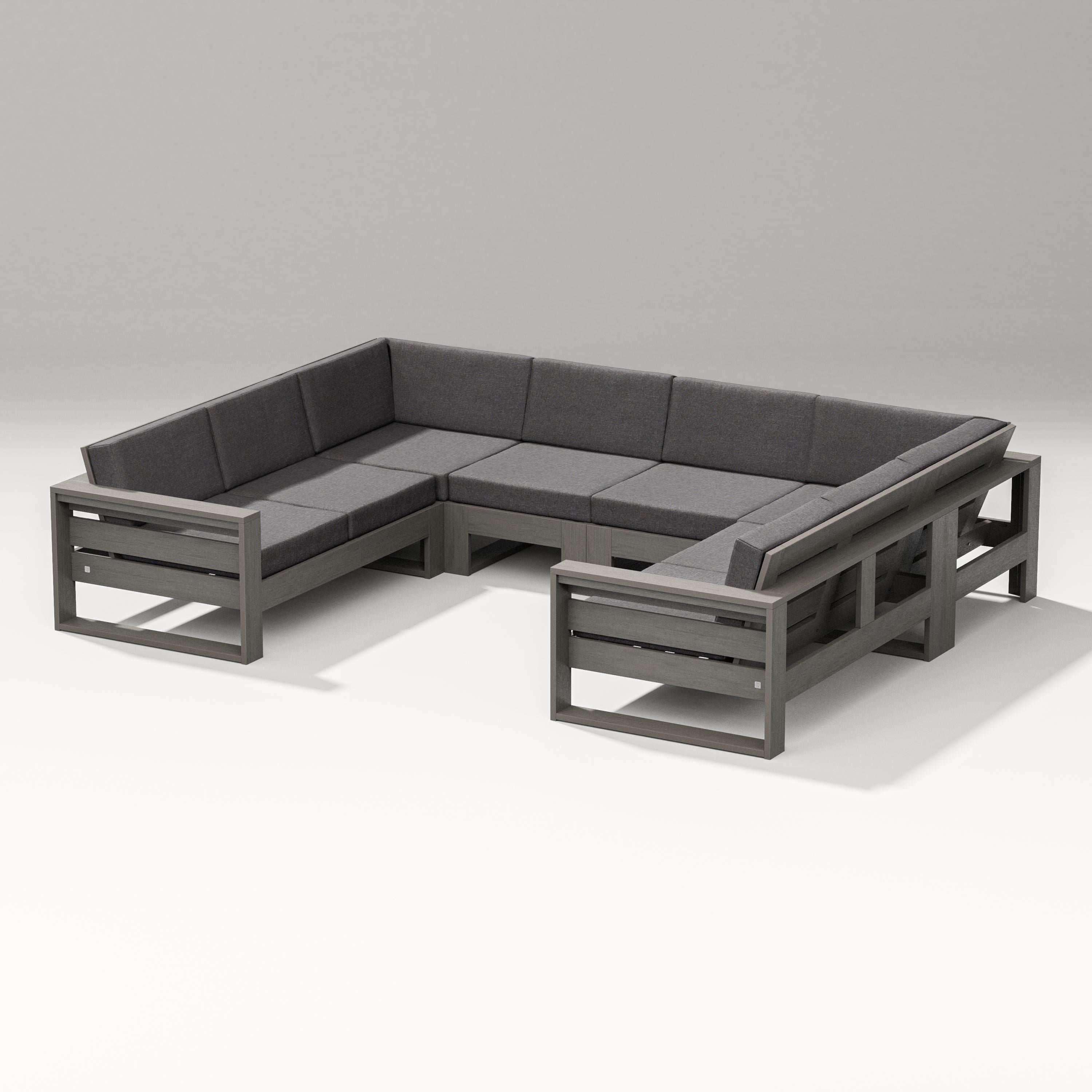 PW Designer Series Latitude U-Shaped Sectional in Driftwood / Ash Charcoal