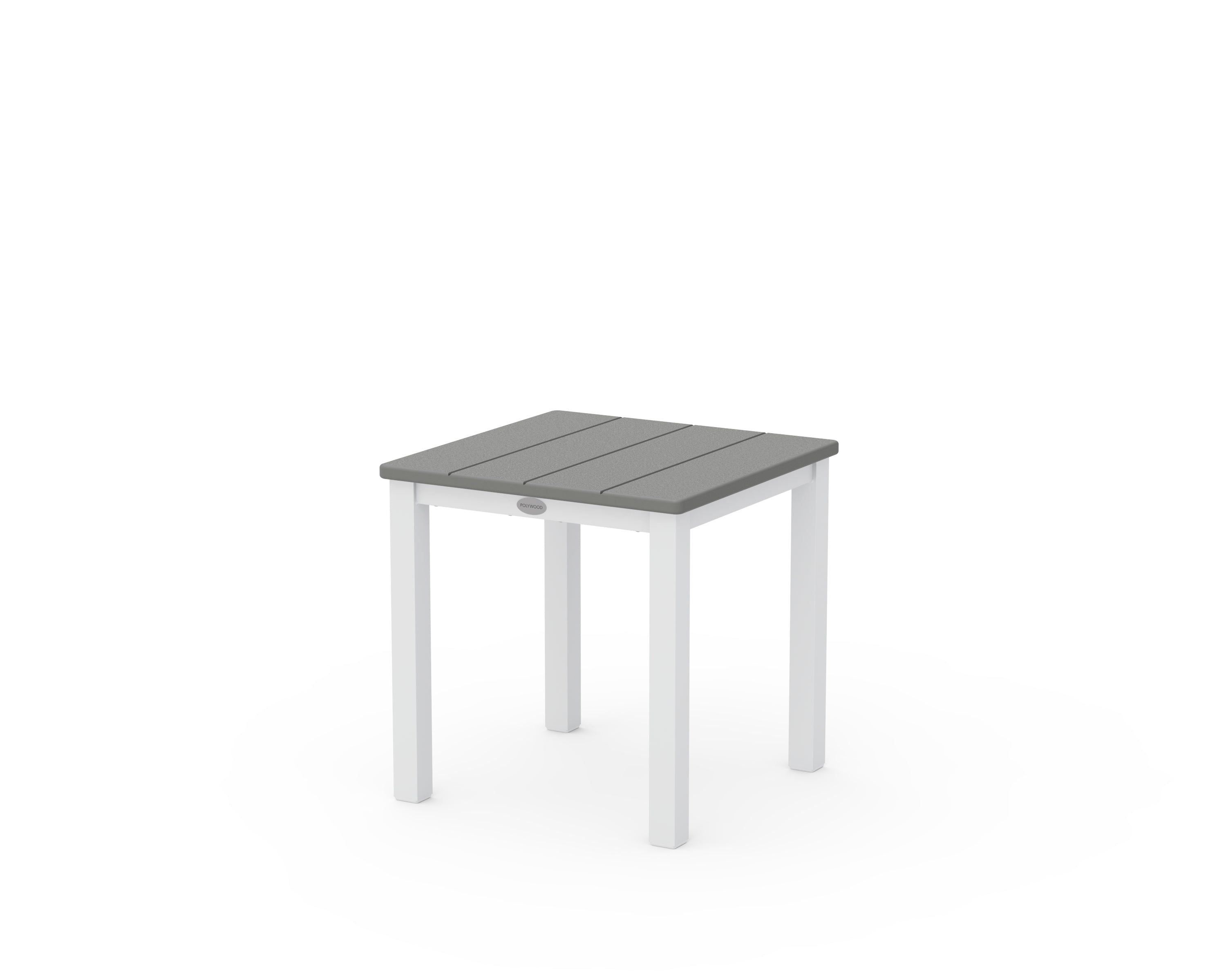 POLYWOOD Main Street 18" Side Table in White / Slate Grey
