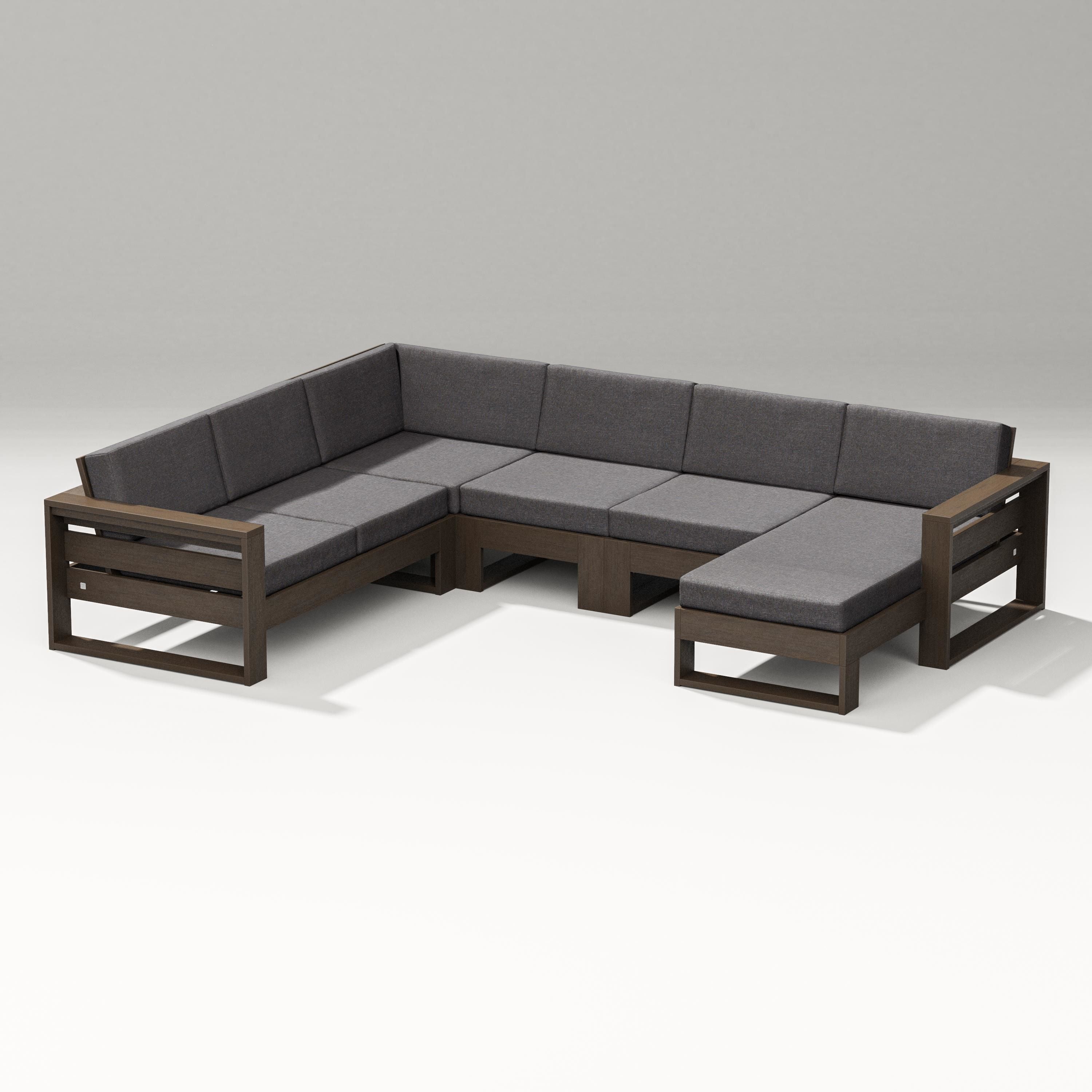 PW Designer Series Latitude Corner Sectional with Right Chaise in Kona / Ash Charcoal