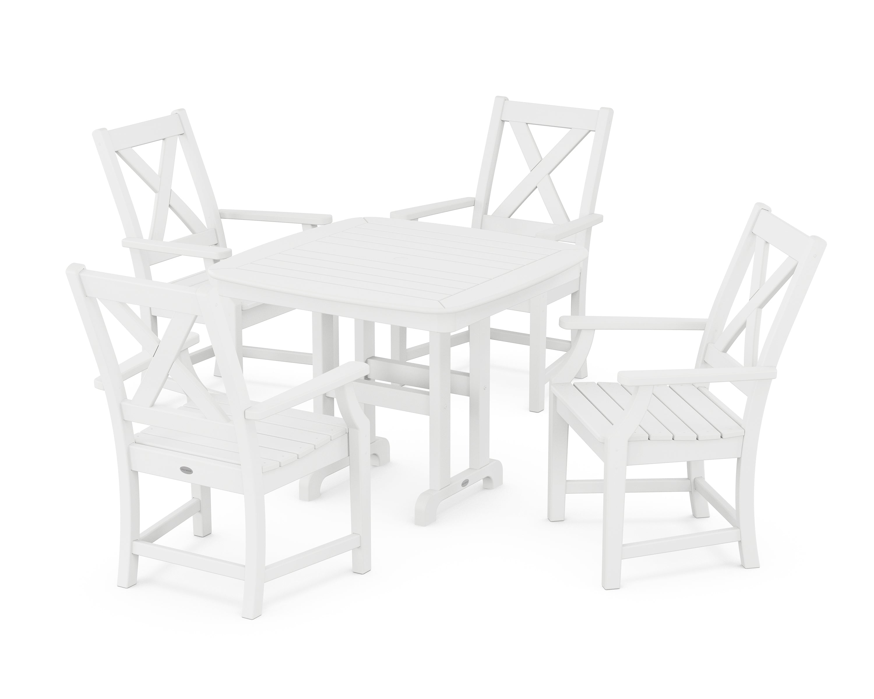 POLYWOOD® Braxton 5-Piece Dining Set in White