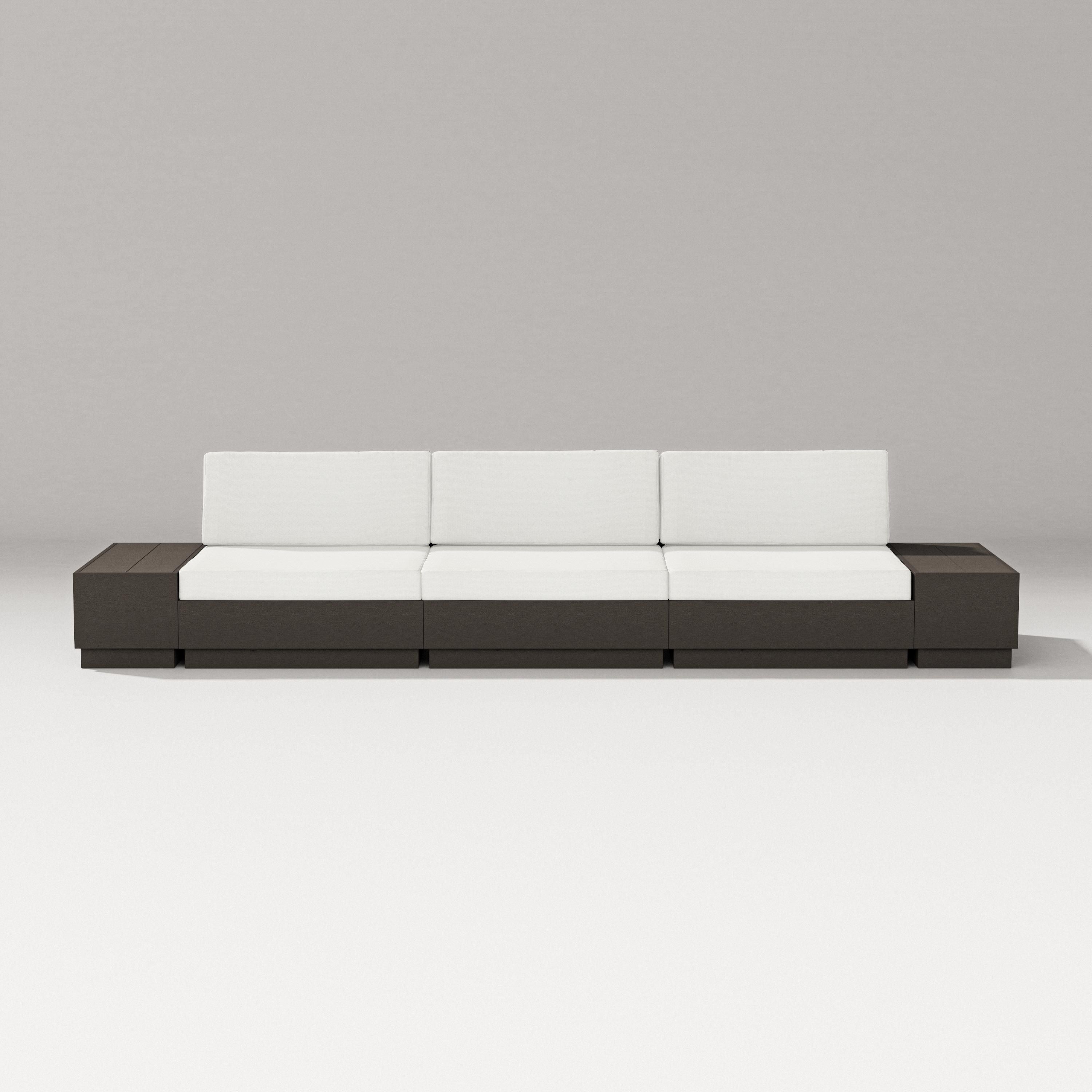 PW Designer Series Elevate Straight Sectional in Vintage Coffee / Natural Linen