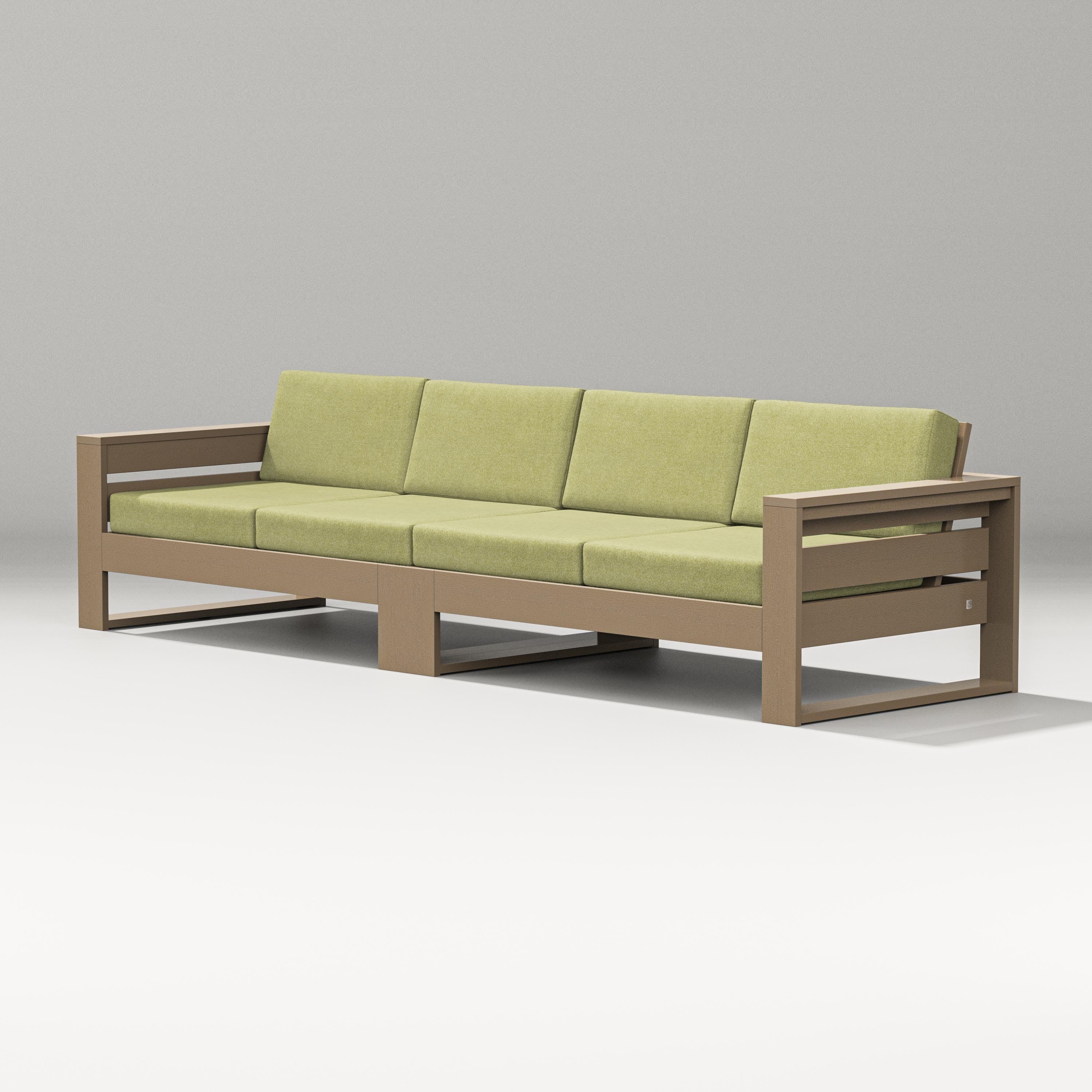 PW Designer Series Latitude Straight Sectional in Vintage Sahara / Chartreuse Boucle