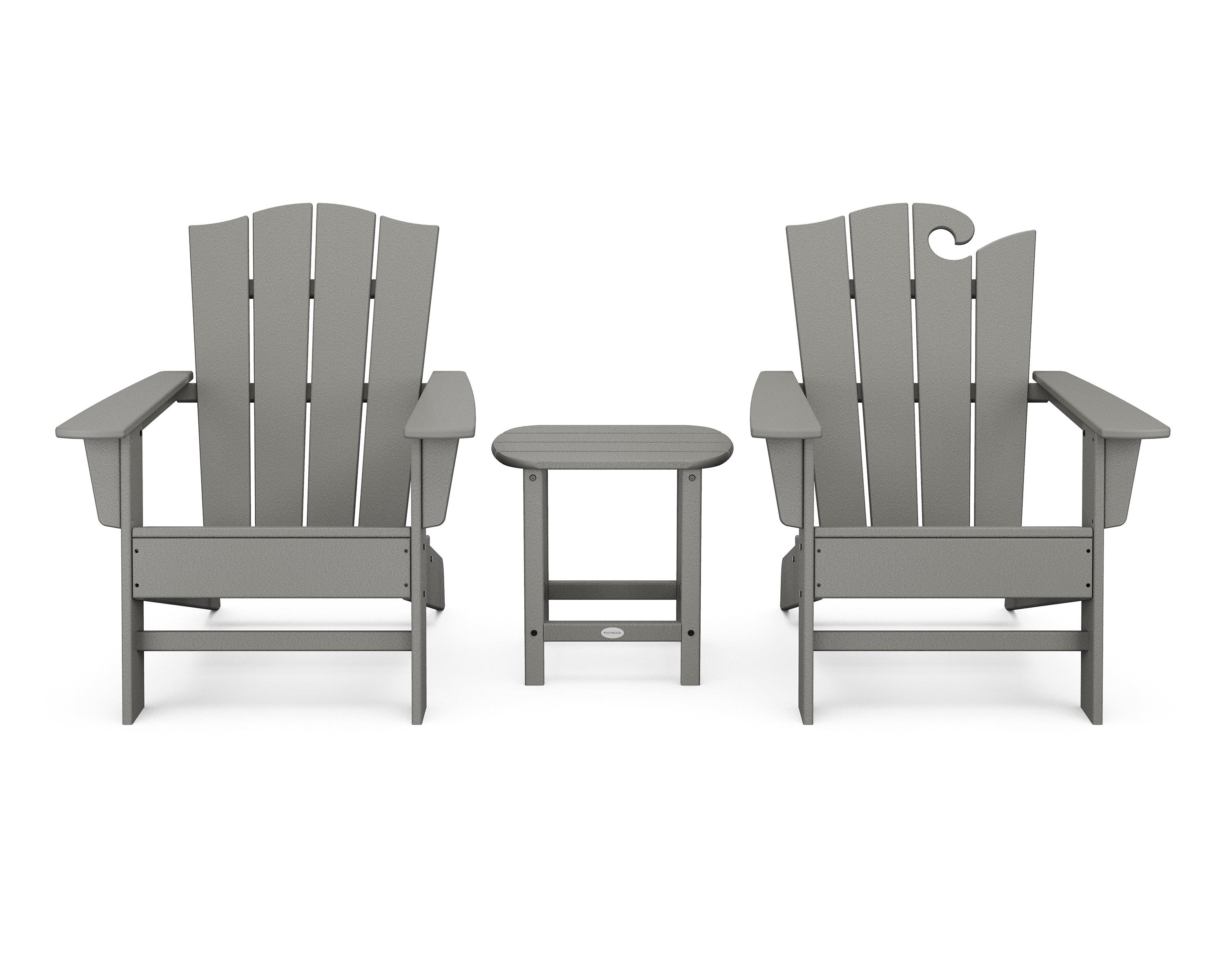 POLYWOOD® Wave Collection 3-Piece Set in Slate Grey