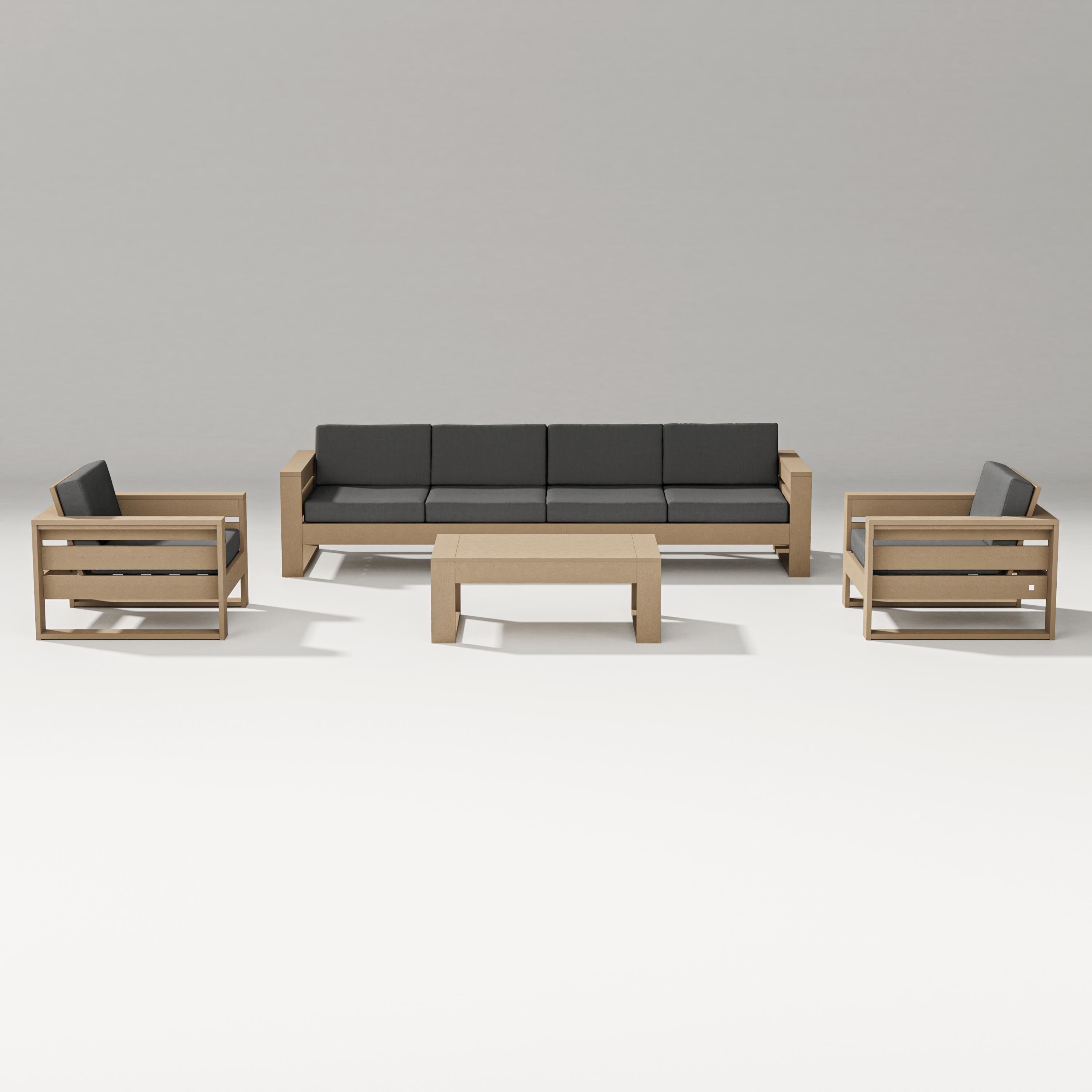 PW Designer Series Latitude 5-Piece Lounge Sofa Set in Vintage Sahara / Spectrum Carbon