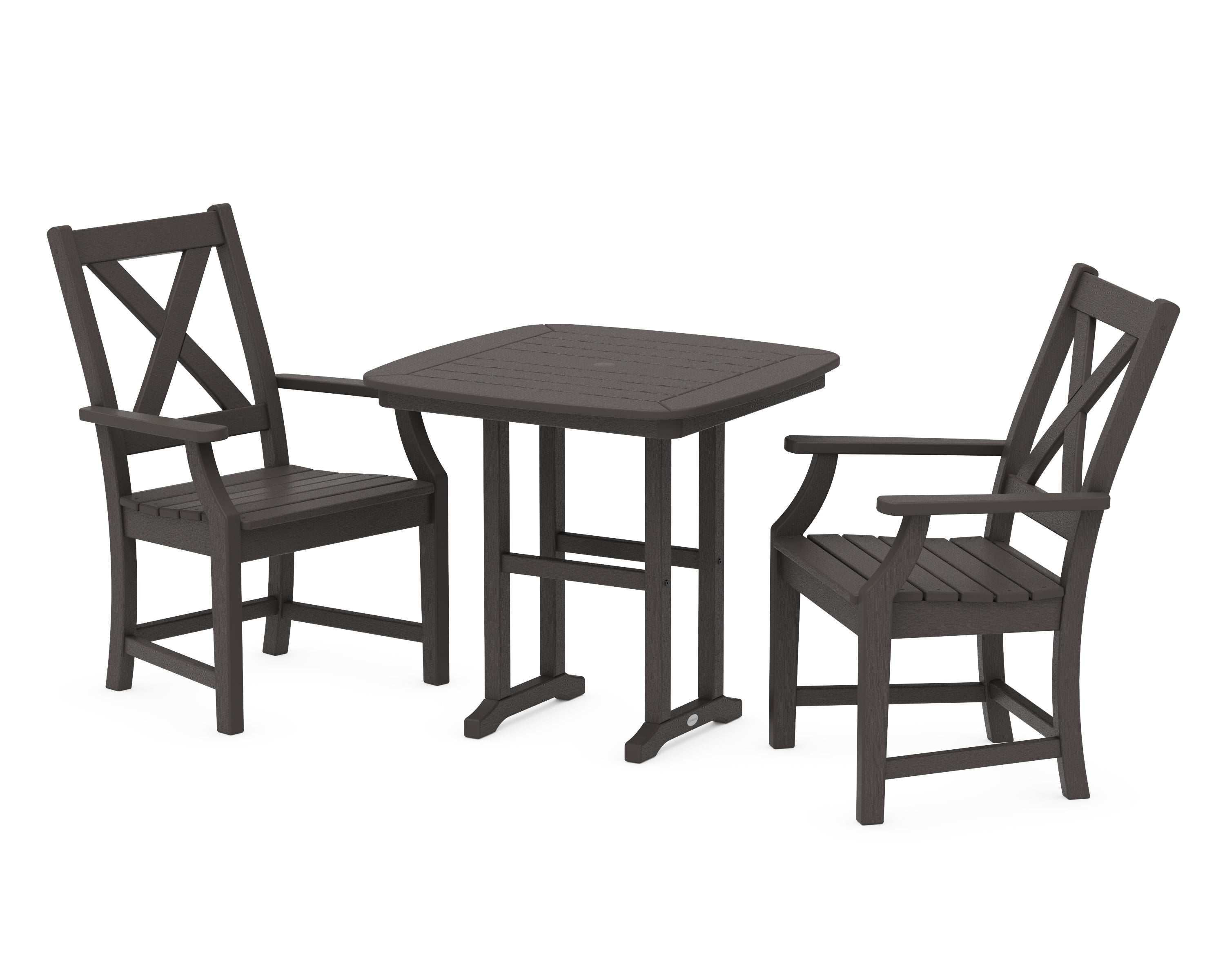 POLYWOOD Braxton 3-Piece Dining Set in Vintage Coffee