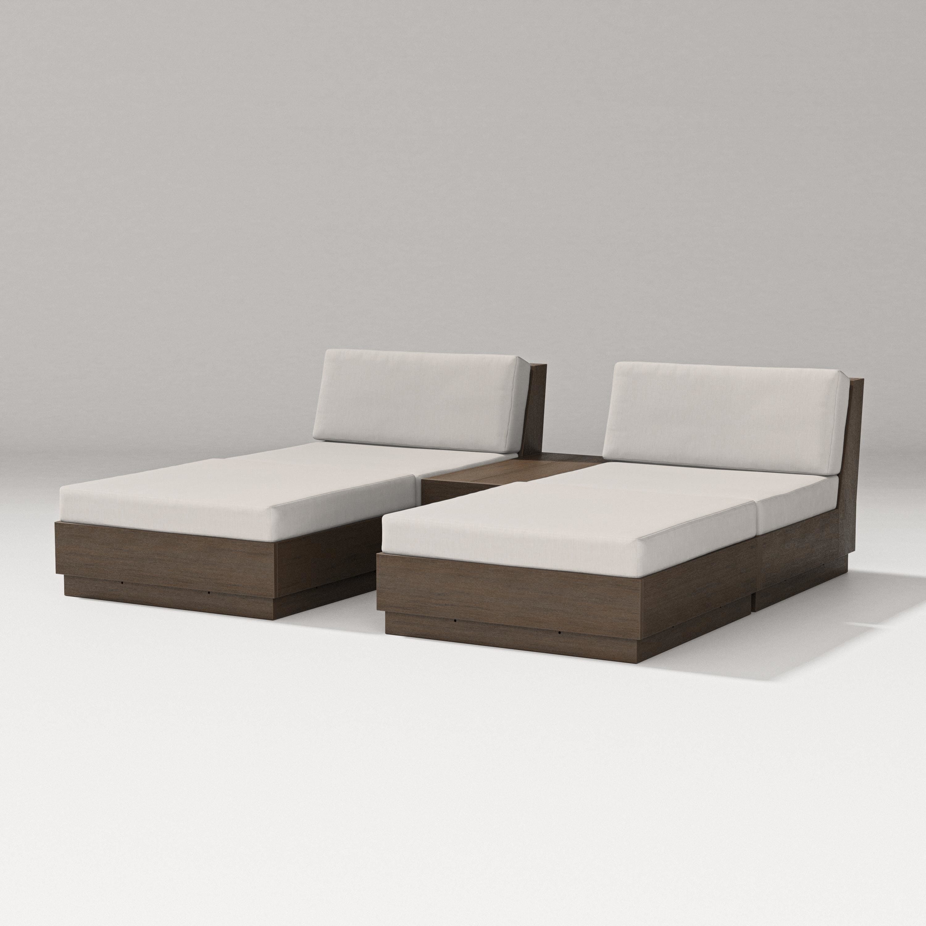 PW Designer Series Elevate Double Chaise Set in Kona / Cast Ash