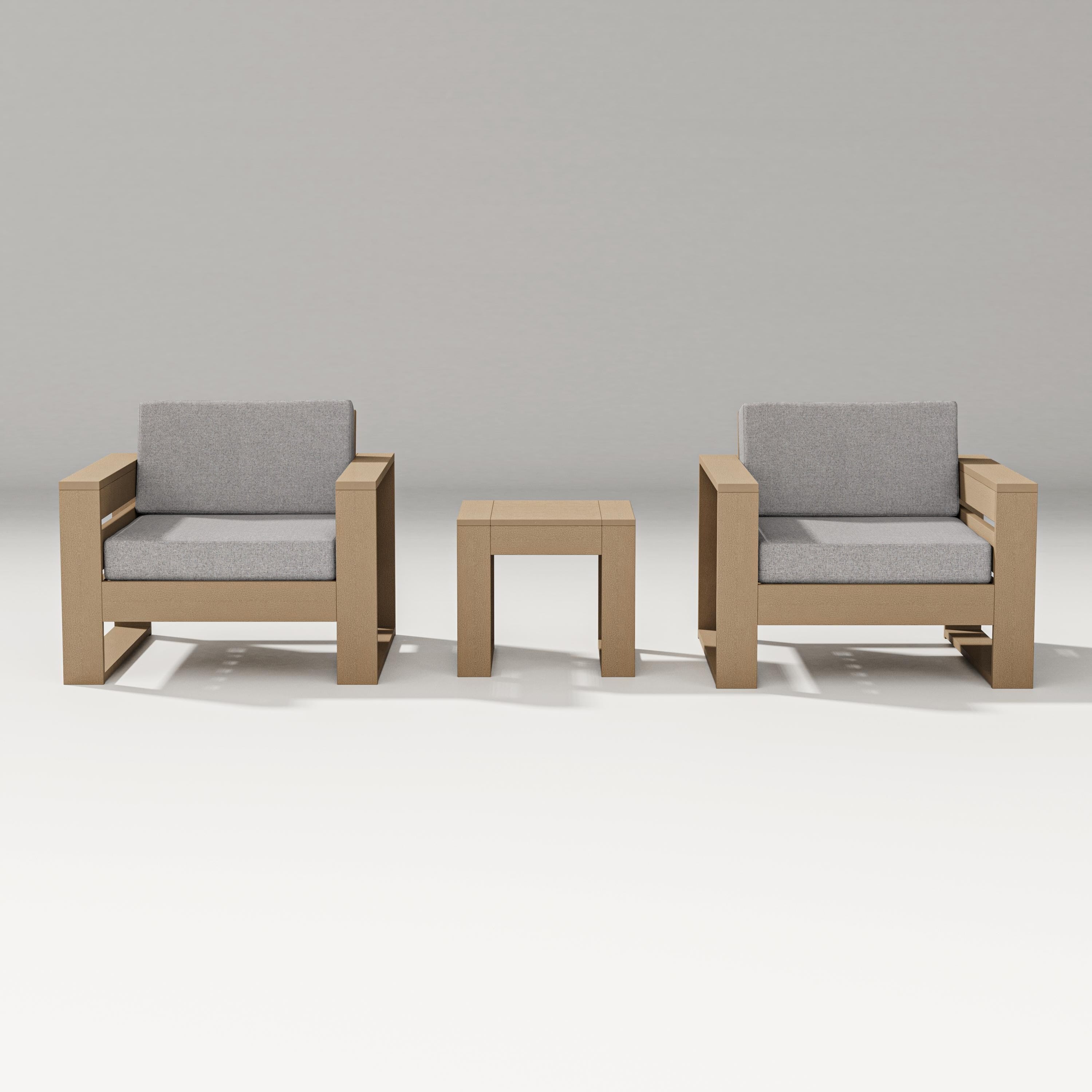 PW Designer Series Latitude 3-Piece Lounge Chair Set in Vintage Sahara / Grey Mist