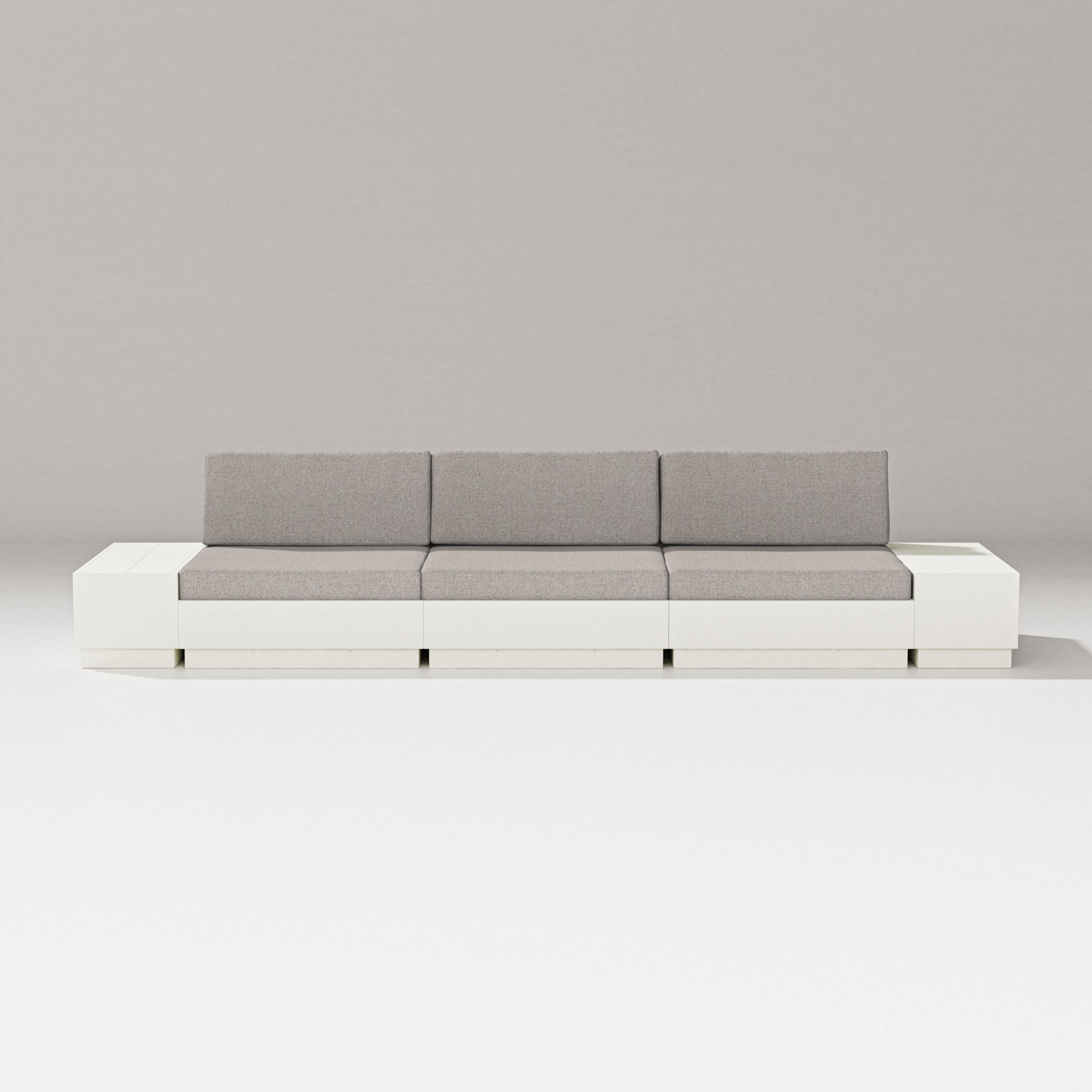 PW Designer Series Elevate Straight Sectional in Vintage White / Weathered Tweed