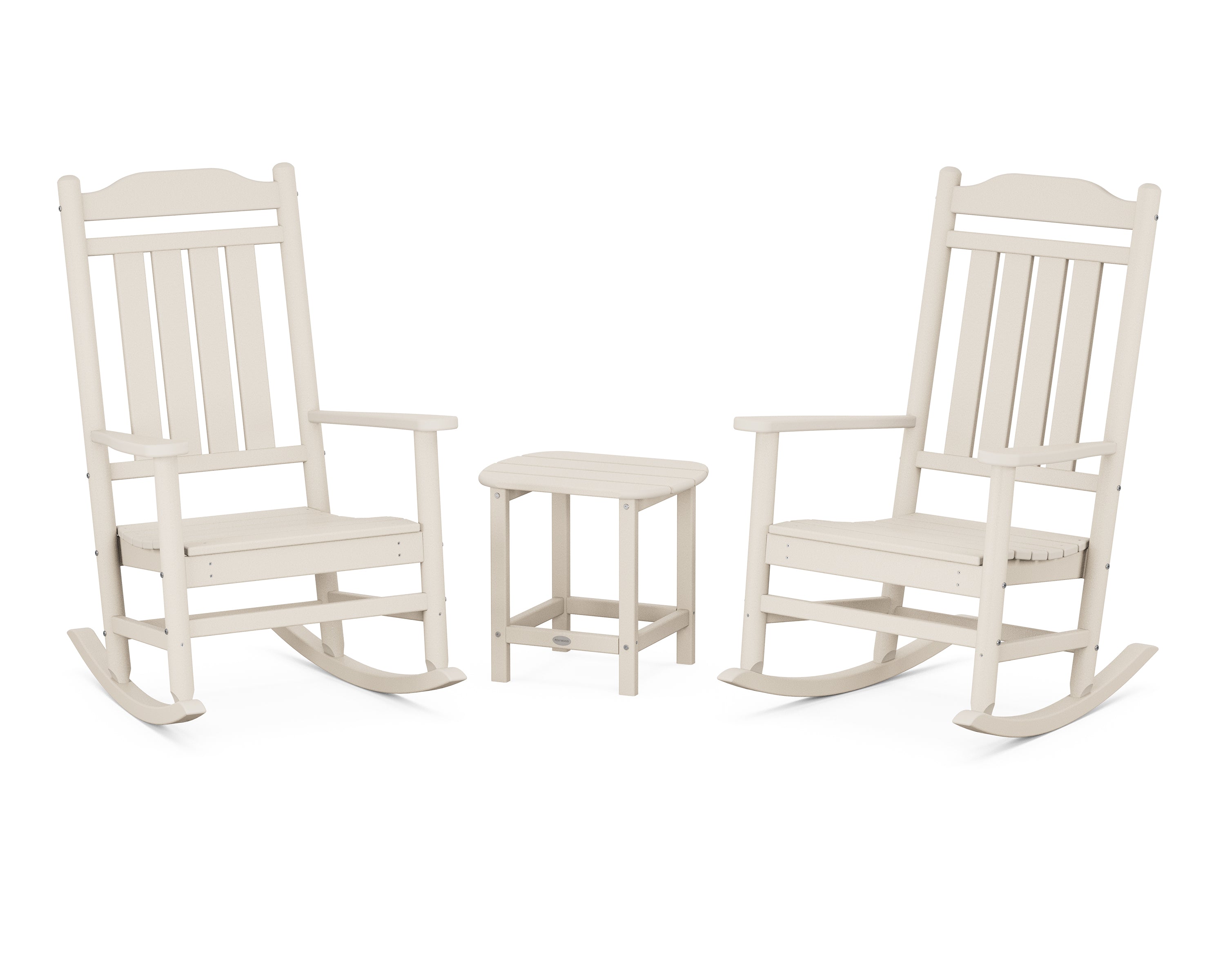 POLYWOOD Country Living Legacy Rocking Chair 3-Piece Set in Sand