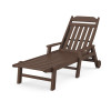 Country Living Cottage Chaise with Arms and Wheels in Mahogany