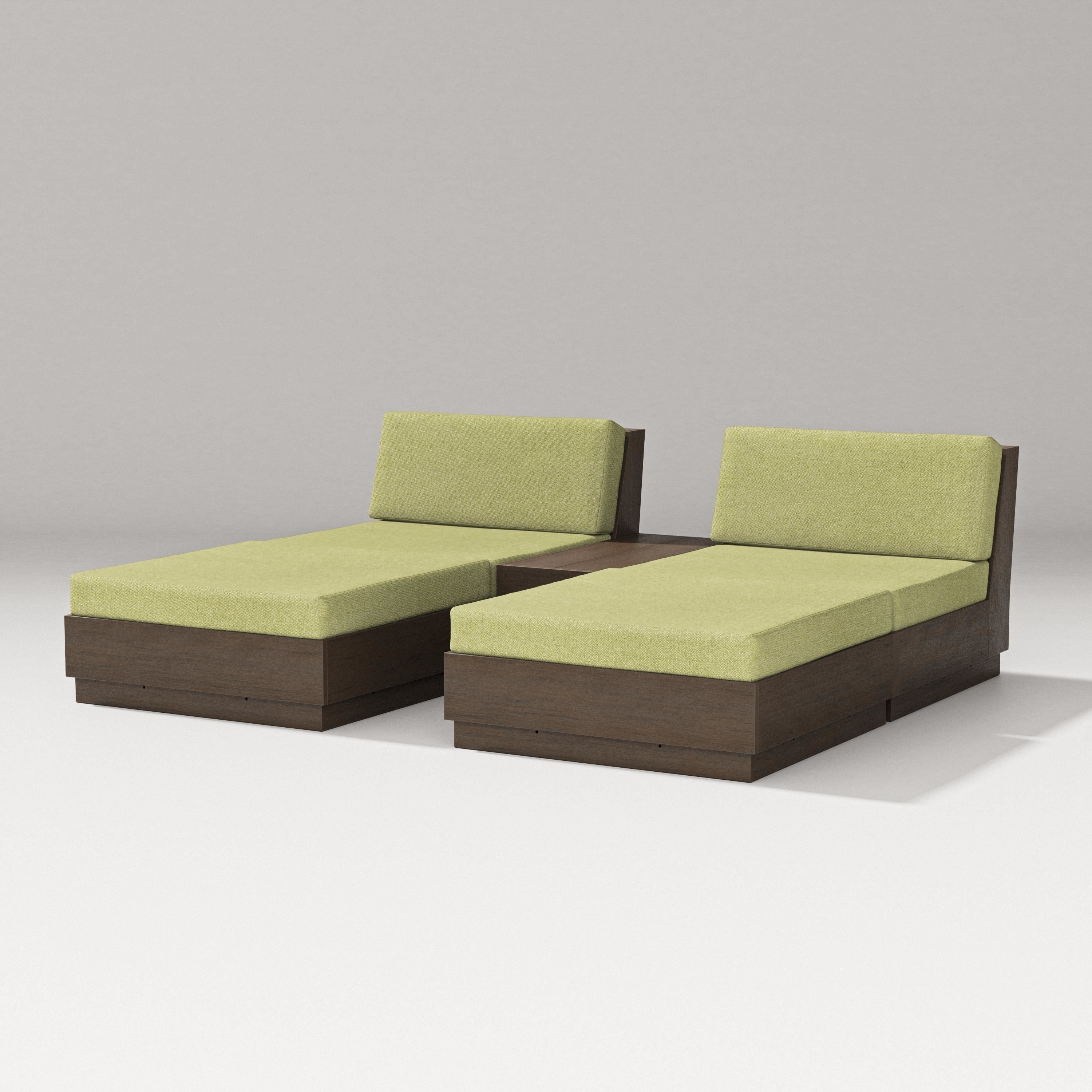 PW Designer Series Elevate Double Chaise Set in Kona / Chartreuse Boucle