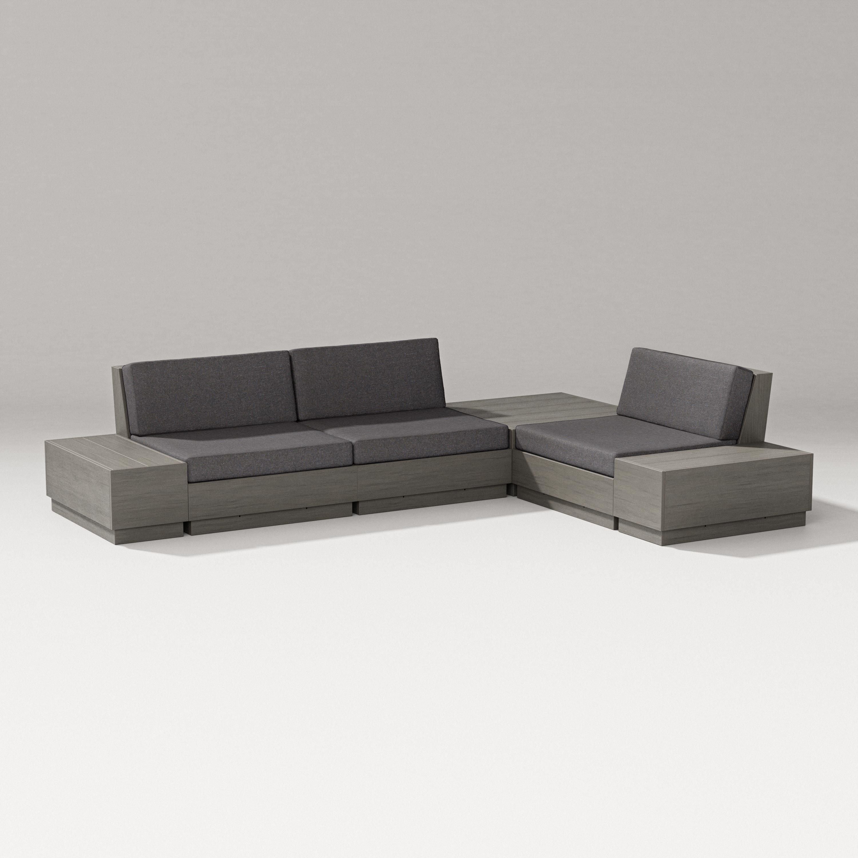 PW Designer Series Elevate 6-Piece Corner Sectional in Driftwood / Ash Charcoal