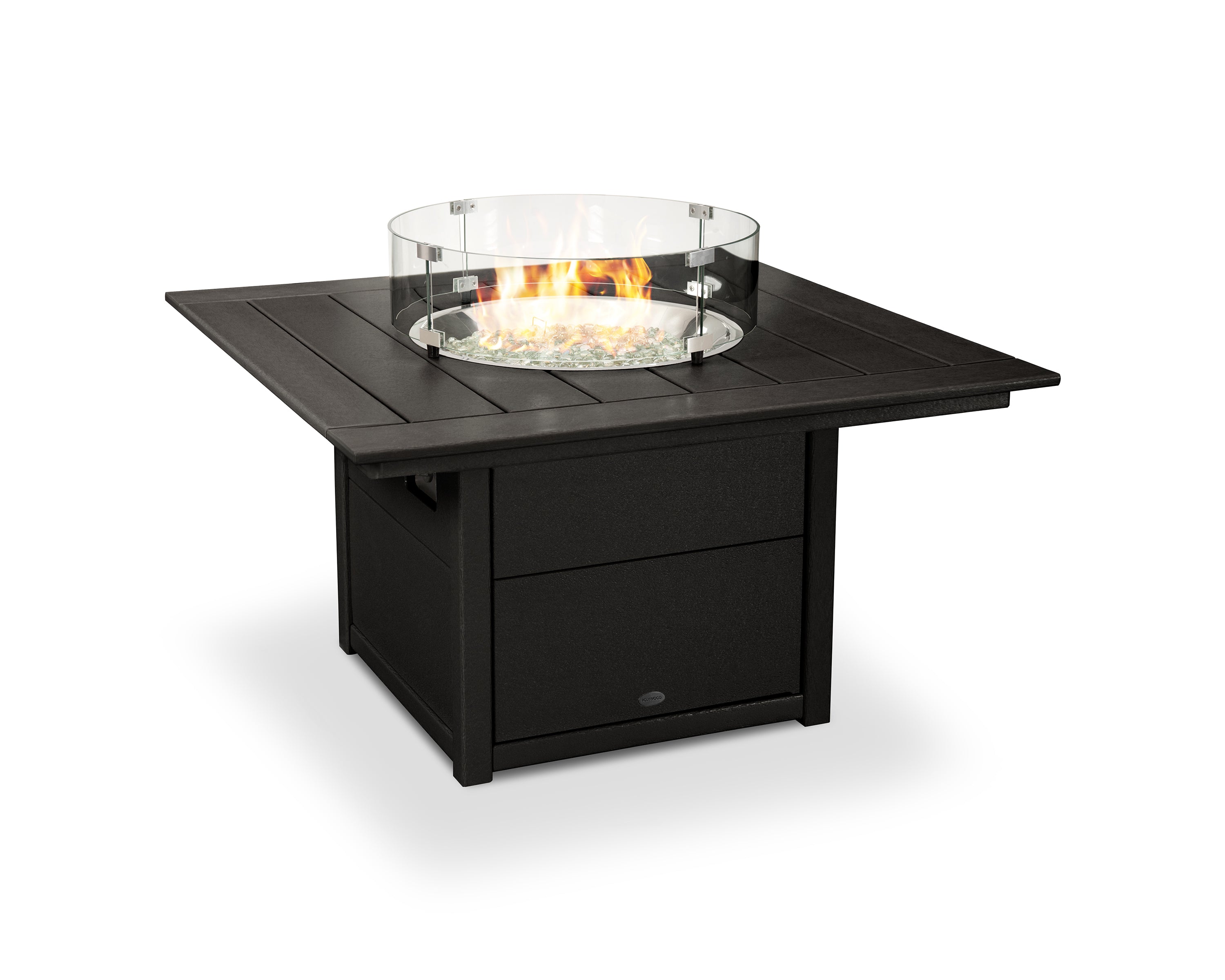 POLYWOOD® Square 42" Fire Pit Table in Black