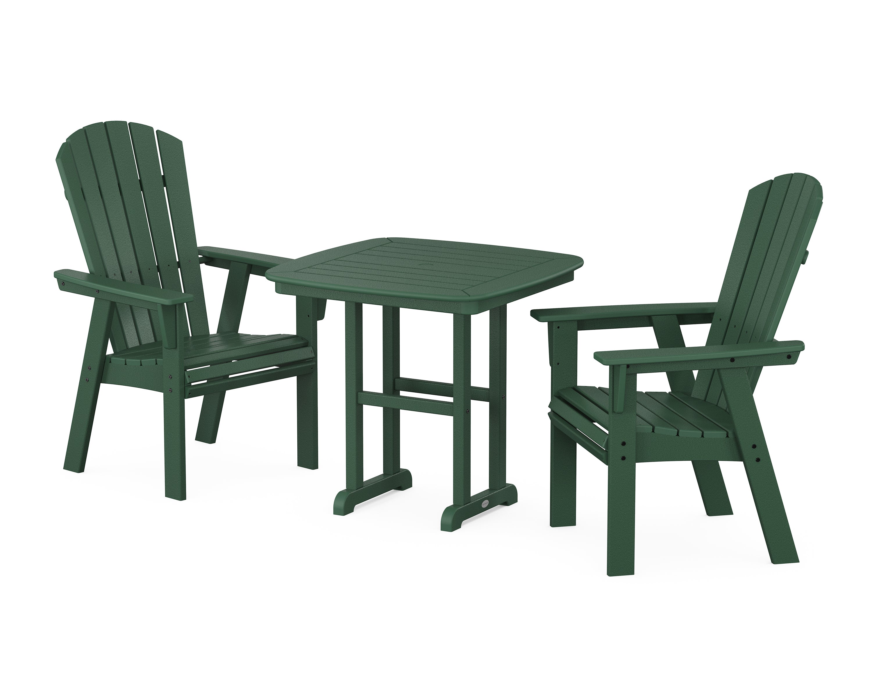 POLYWOOD® Nautical Adirondack 3-Piece Dining Set in Green